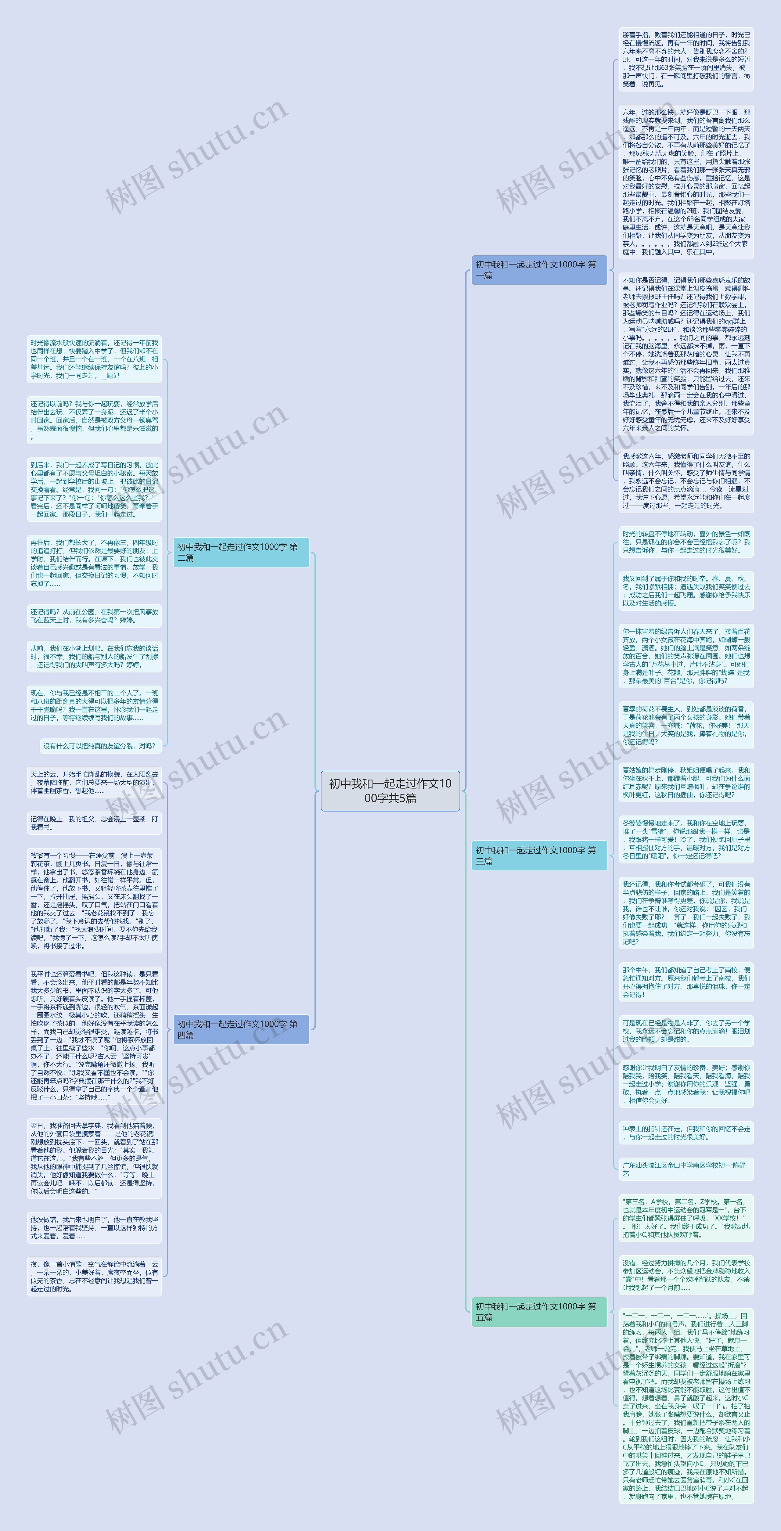 初中我和一起走过作文1000字共5篇思维导图