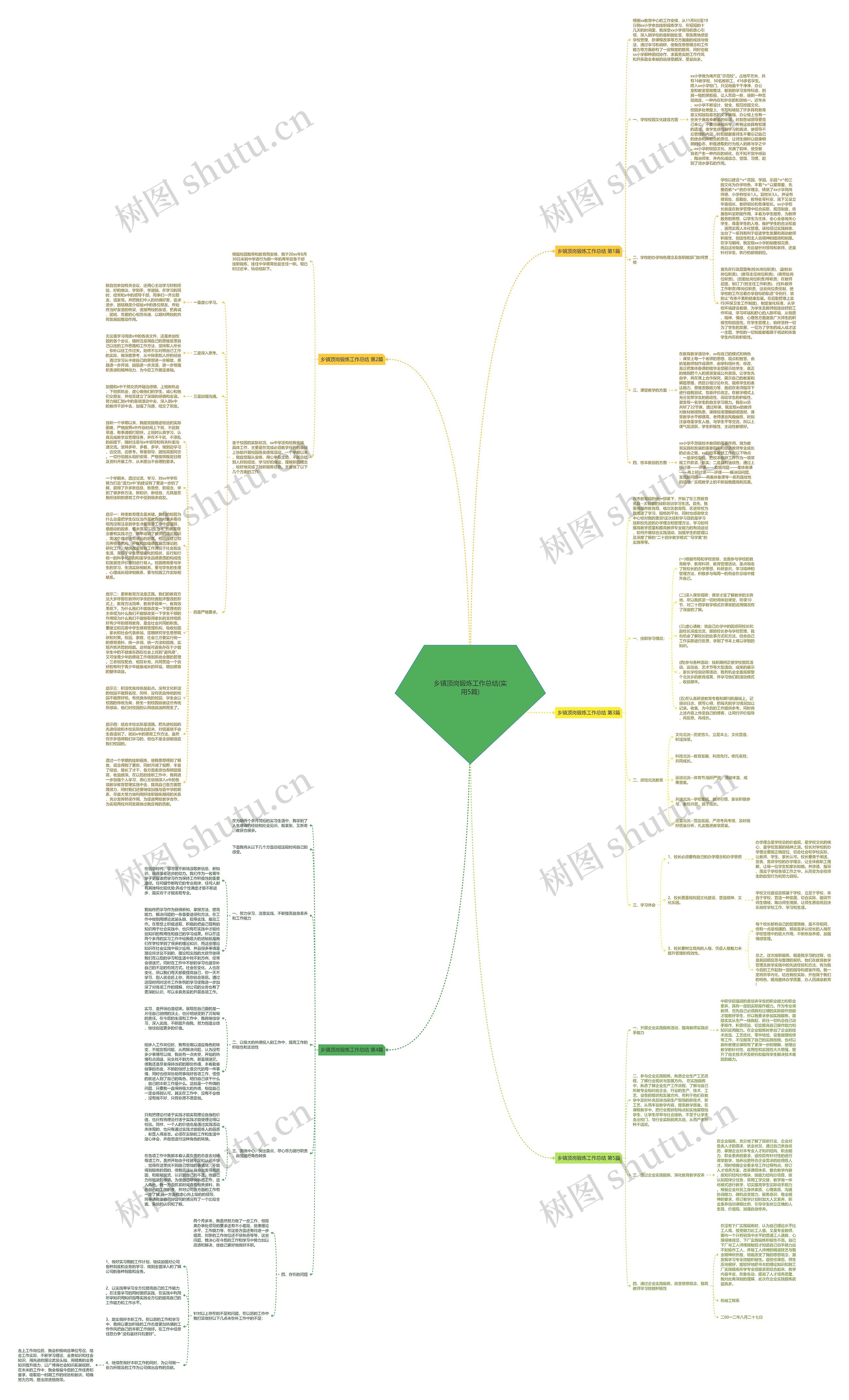 乡镇顶岗锻炼工作总结(实用5篇)思维导图
