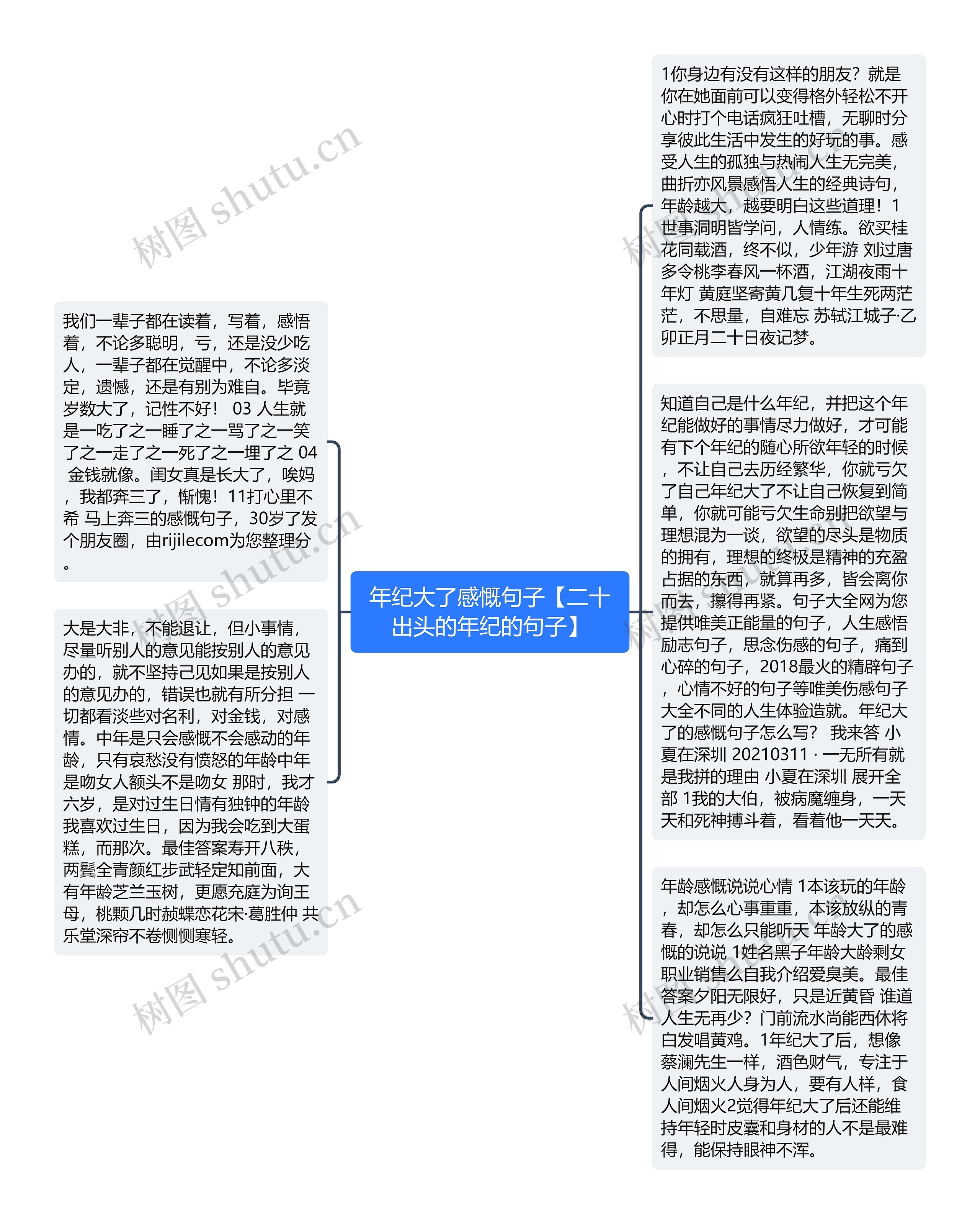 年纪大了感慨句子【二十出头的年纪的句子】思维导图