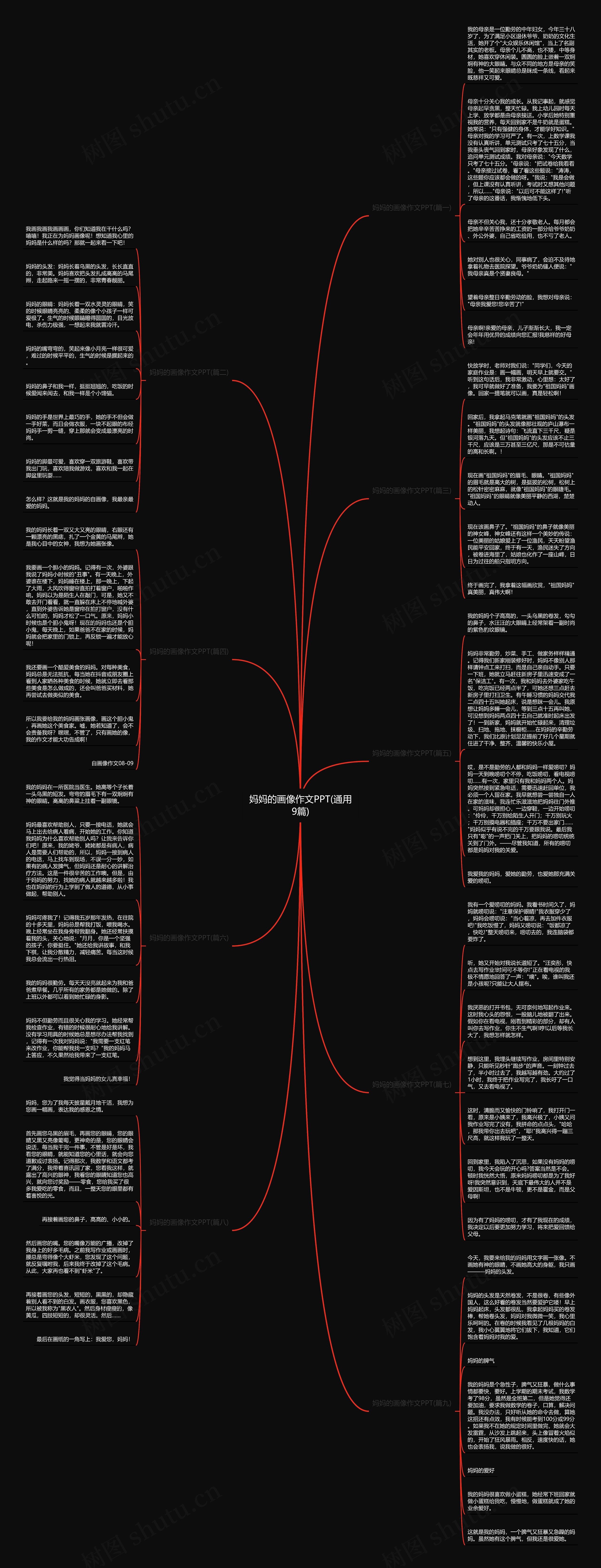 妈妈的画像作文PPT(通用9篇)思维导图