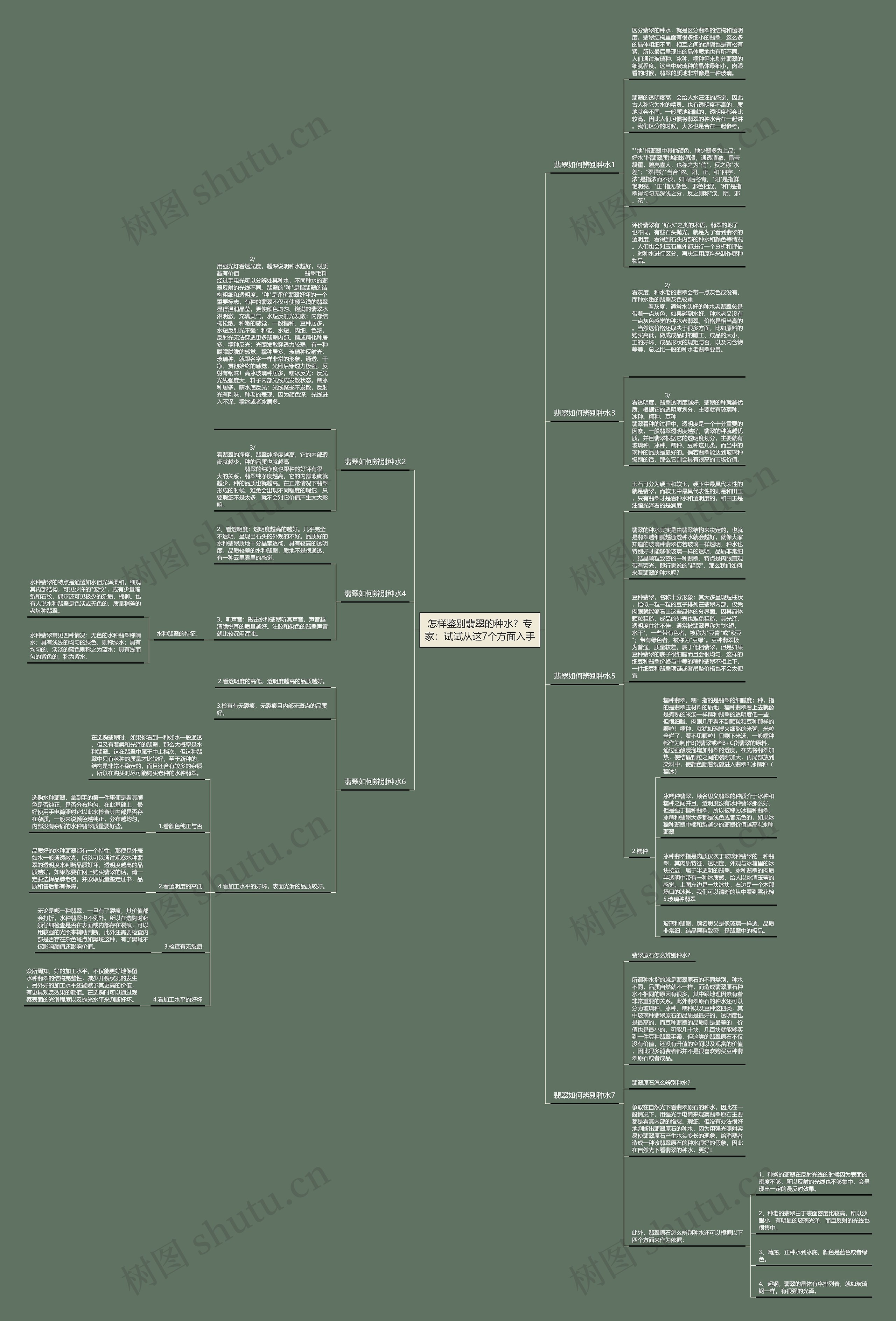 怎样鉴别翡翠的种水？专家：试试从这7个方面入手思维导图
