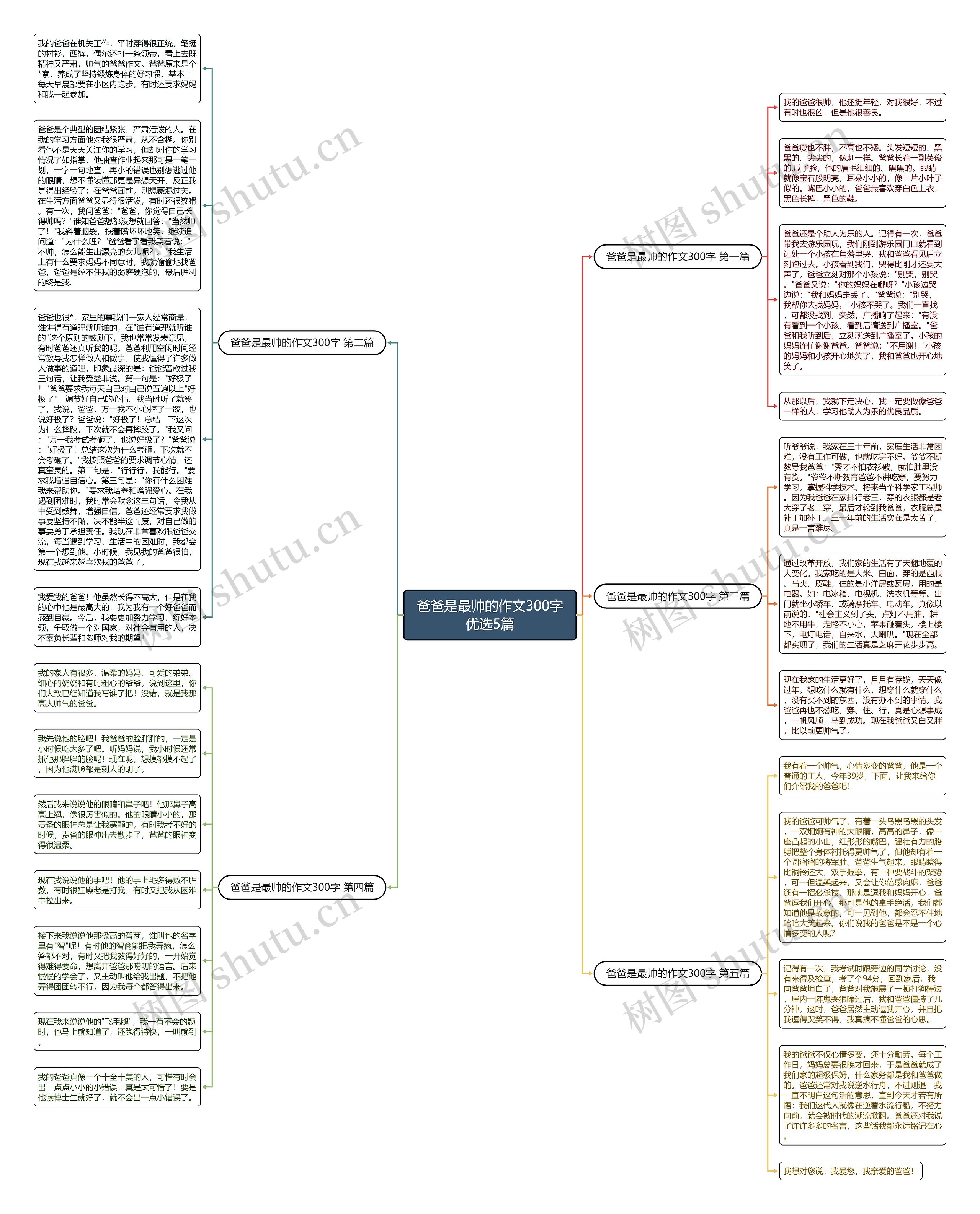 爸爸是最帅的作文300字优选5篇思维导图