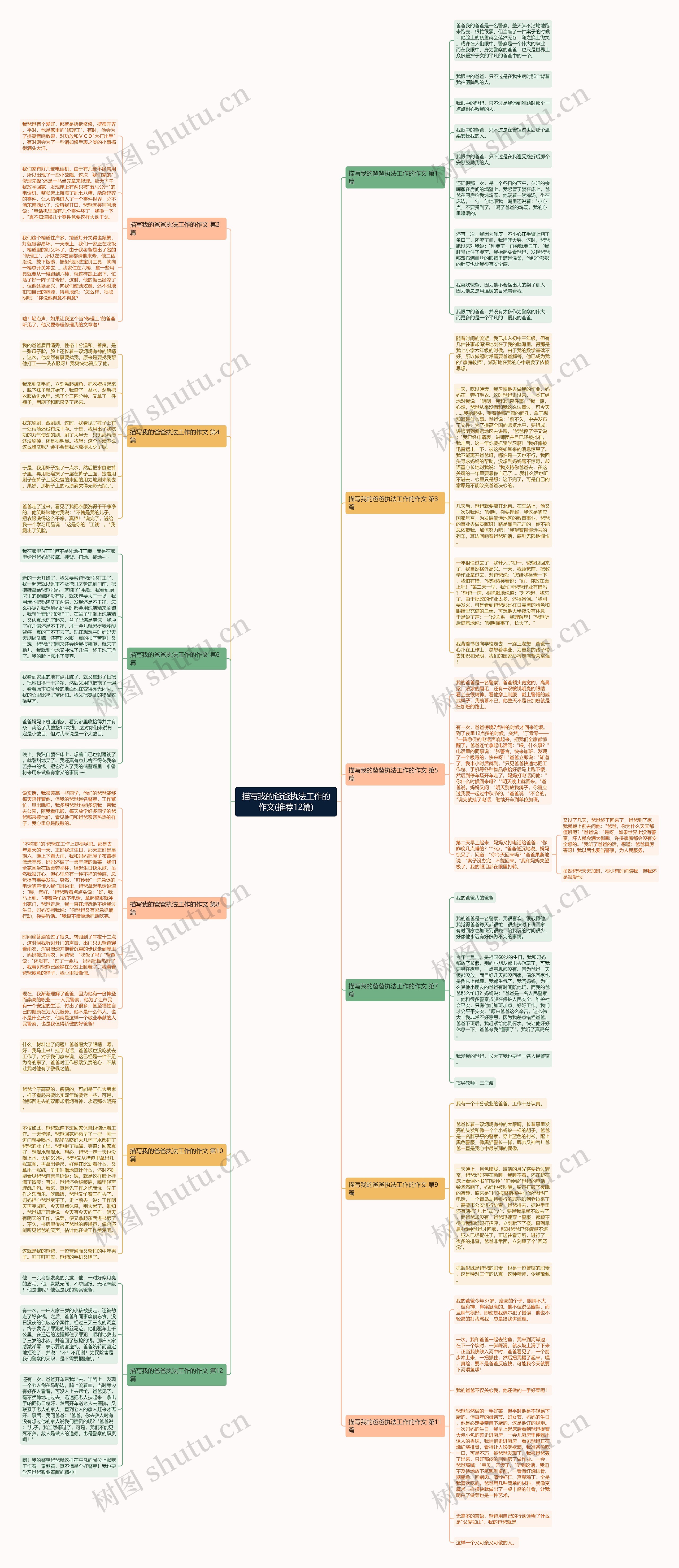 描写我的爸爸执法工作的作文(推荐12篇)思维导图