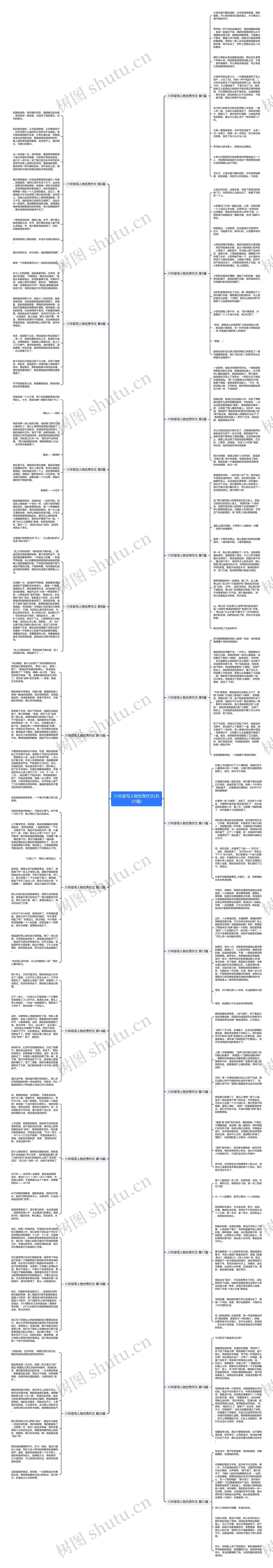 六年级写人物优秀作文(共21篇)思维导图