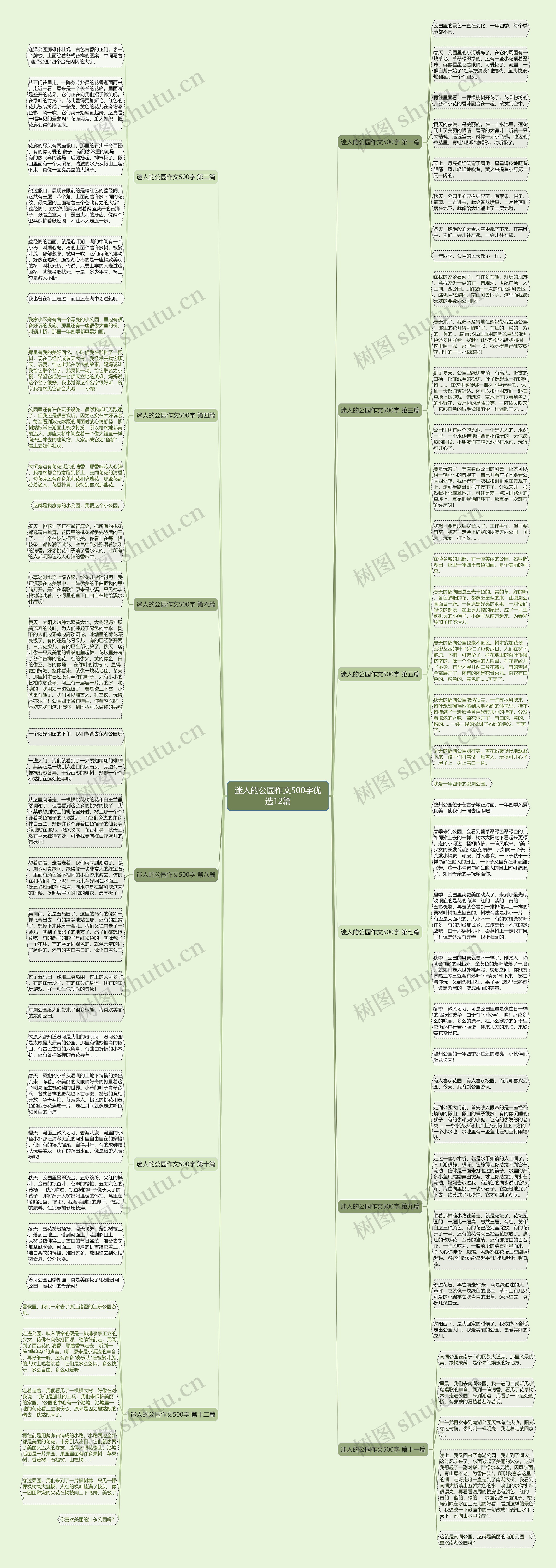 迷人的公园作文500字优选12篇思维导图