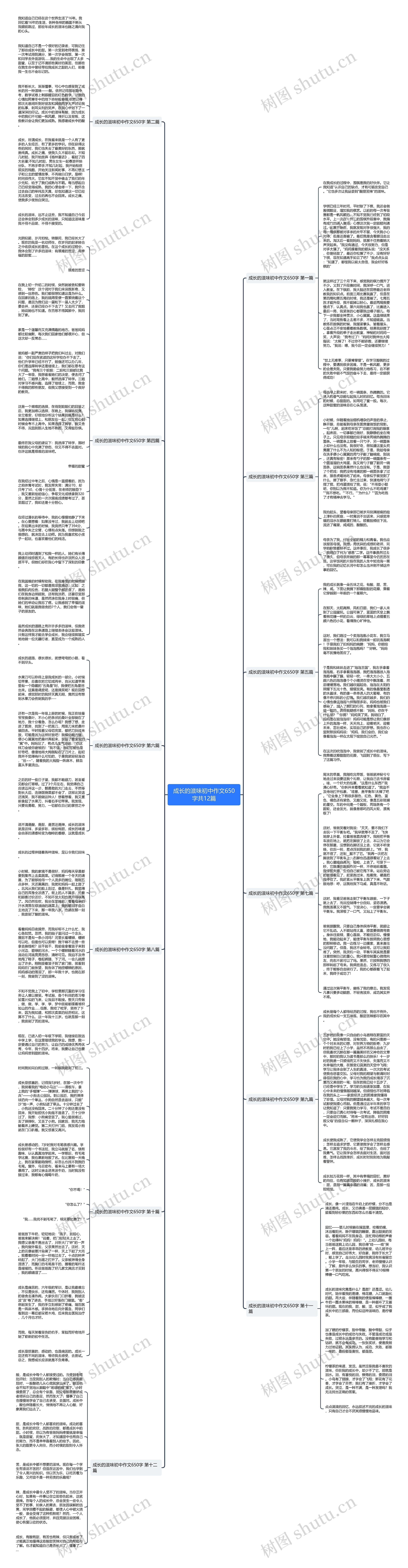 成长的滋味初中作文650字共12篇思维导图