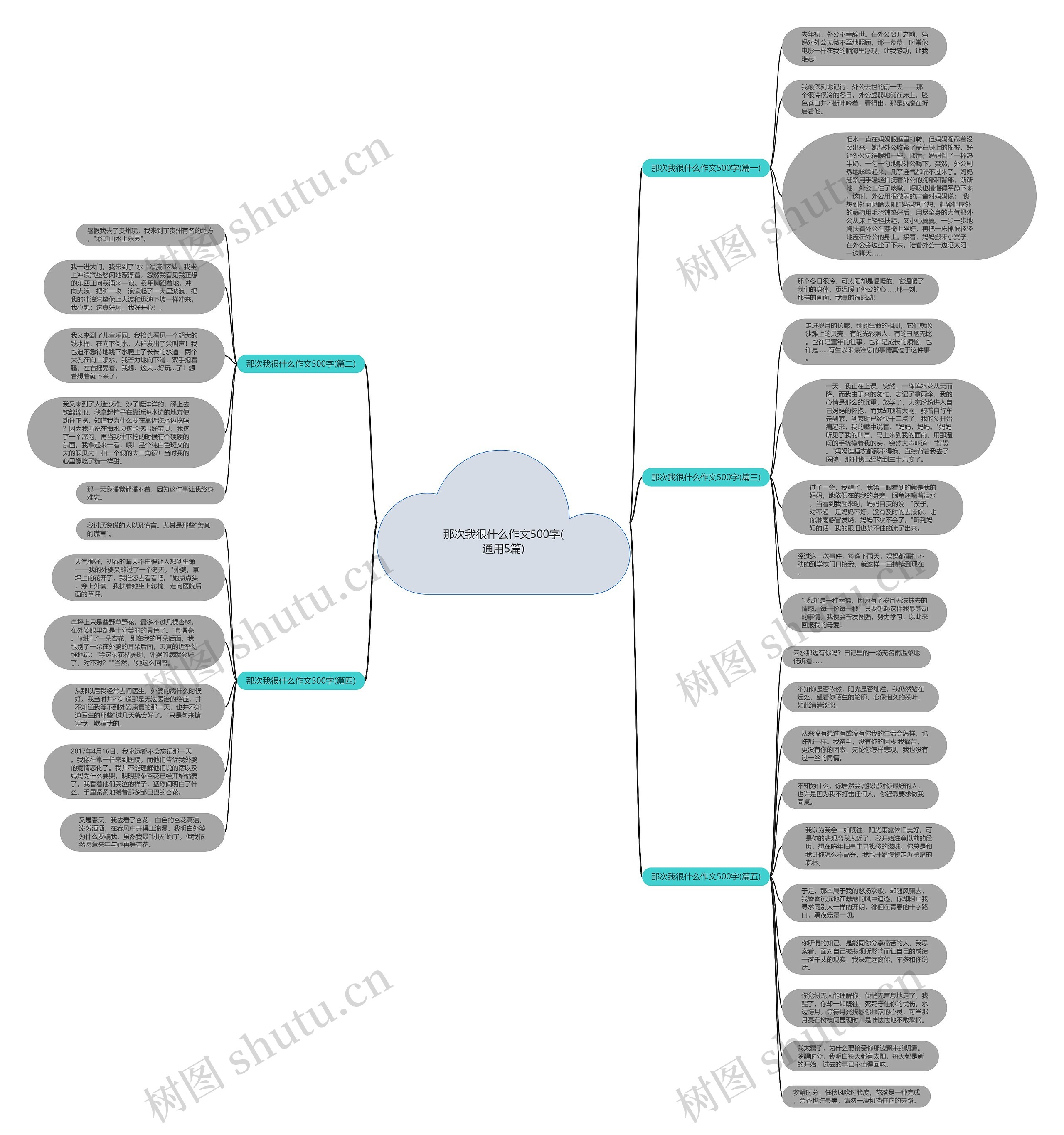 那次我很什么作文500字(通用5篇)思维导图