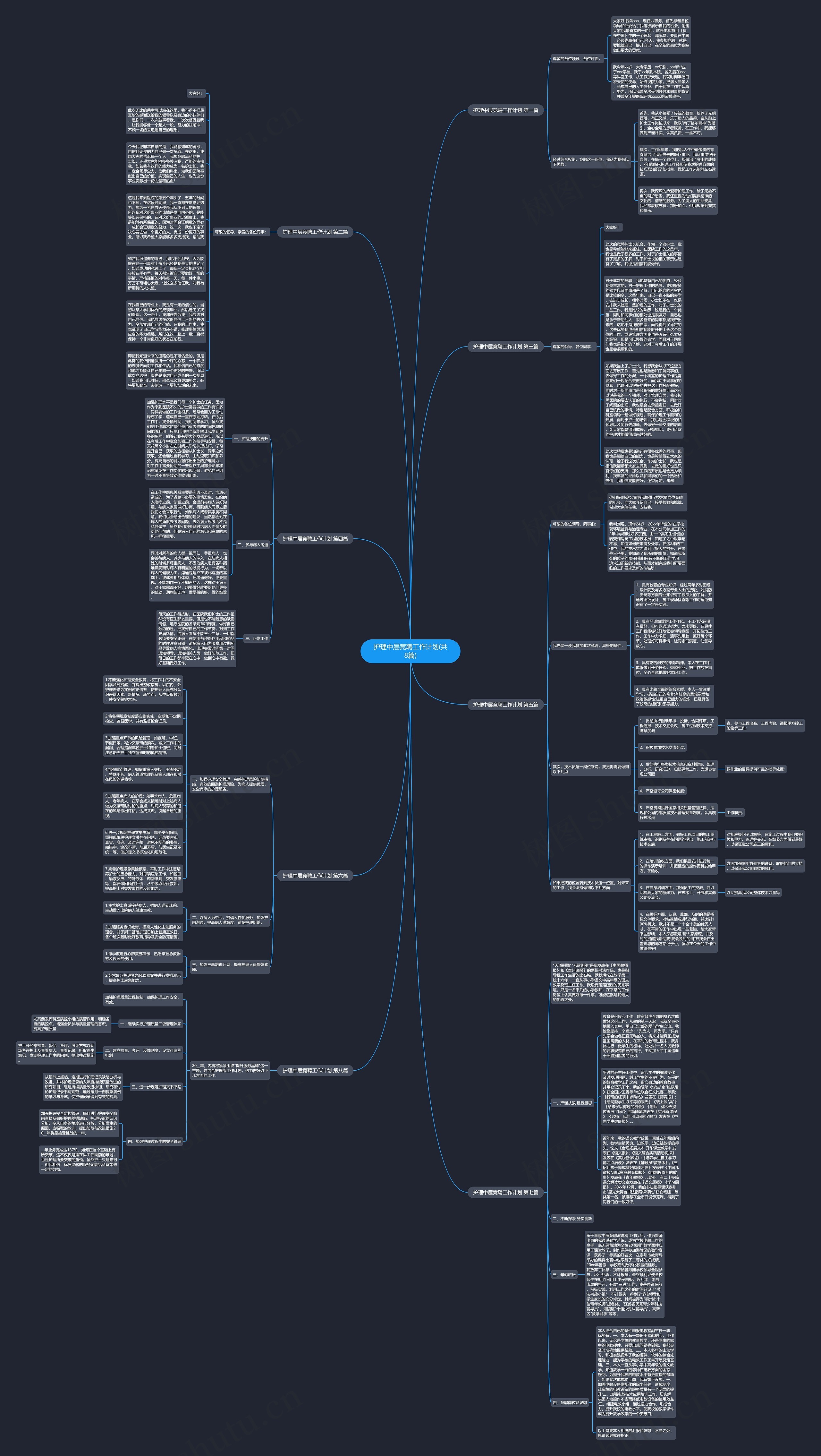 护理中层竞聘工作计划(共8篇)思维导图