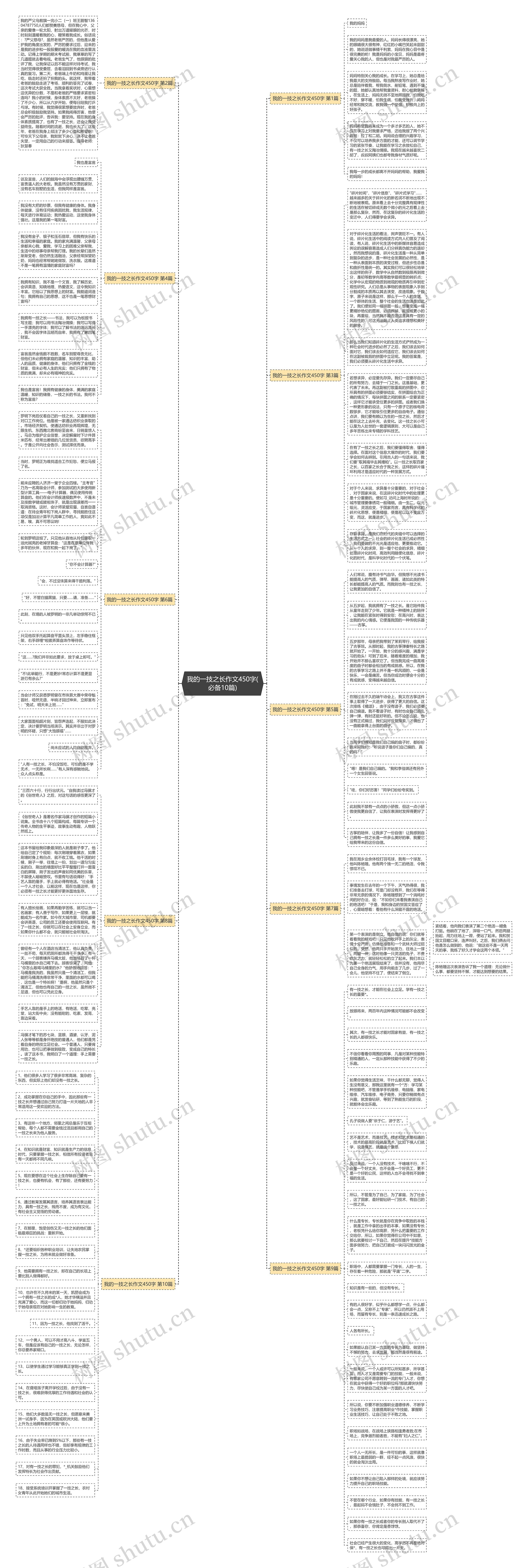 我的一技之长作文450字(必备10篇)思维导图