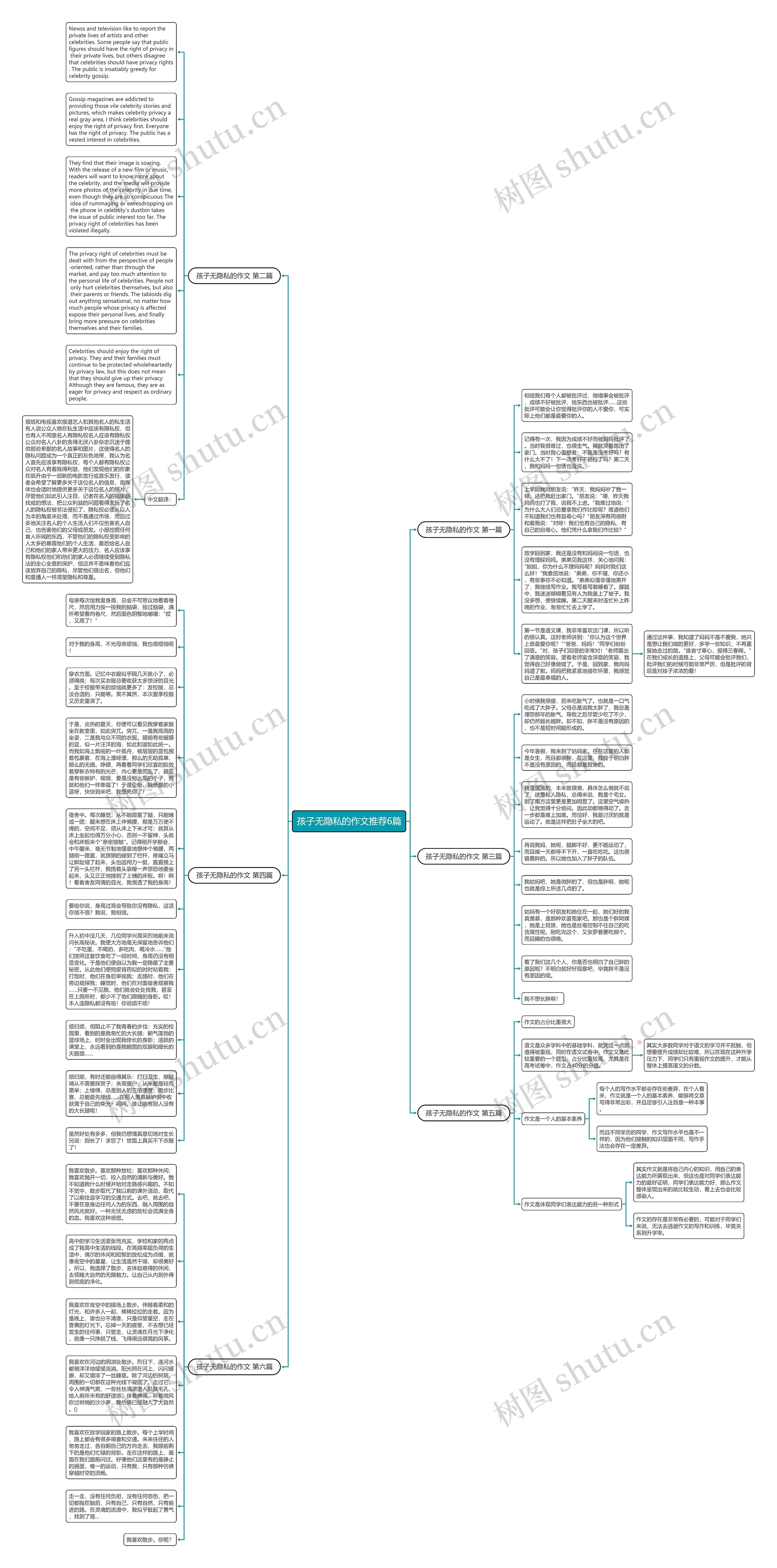 孩子无隐私的作文推荐6篇思维导图