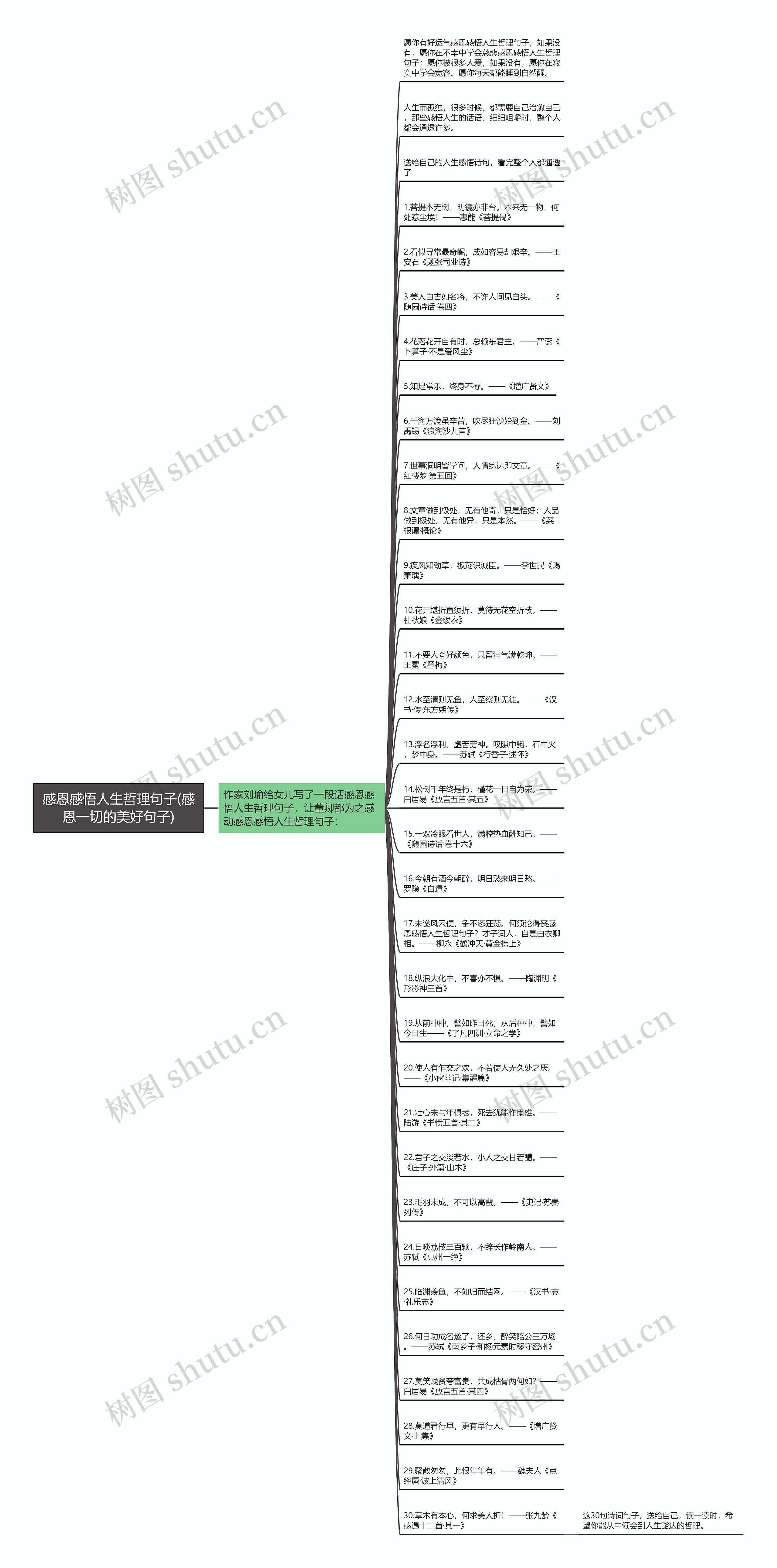 感恩感悟人生哲理句子(感恩一切的美好句子)思维导图