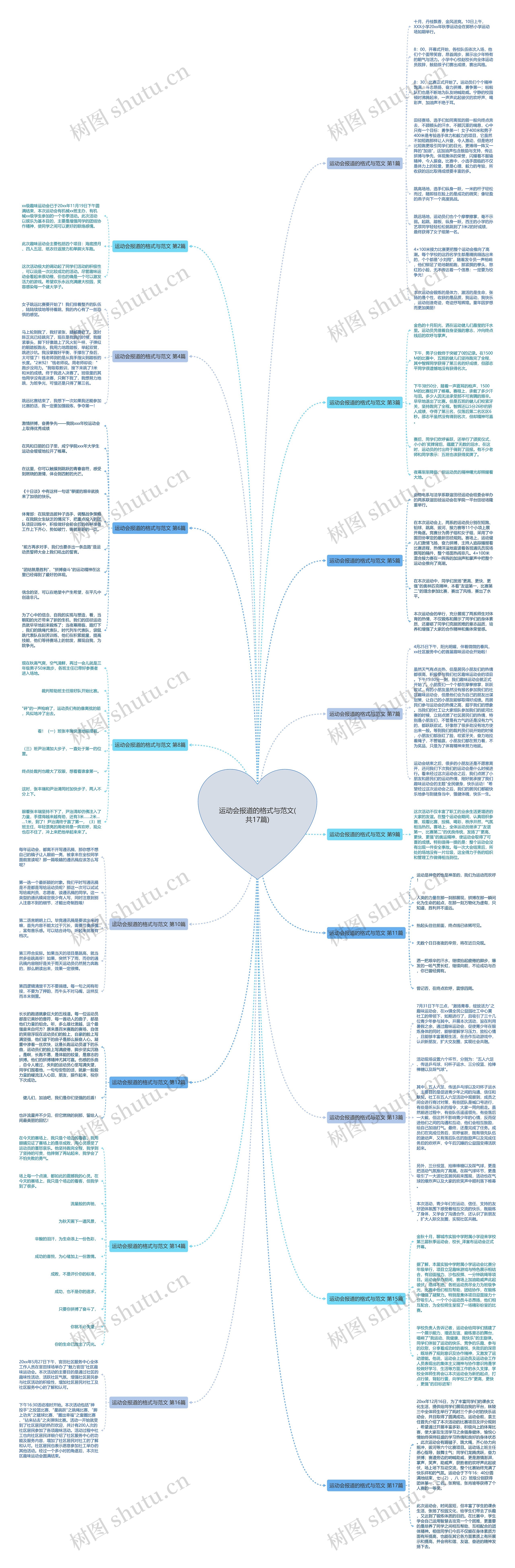 运动会报道的格式与范文(共17篇)思维导图