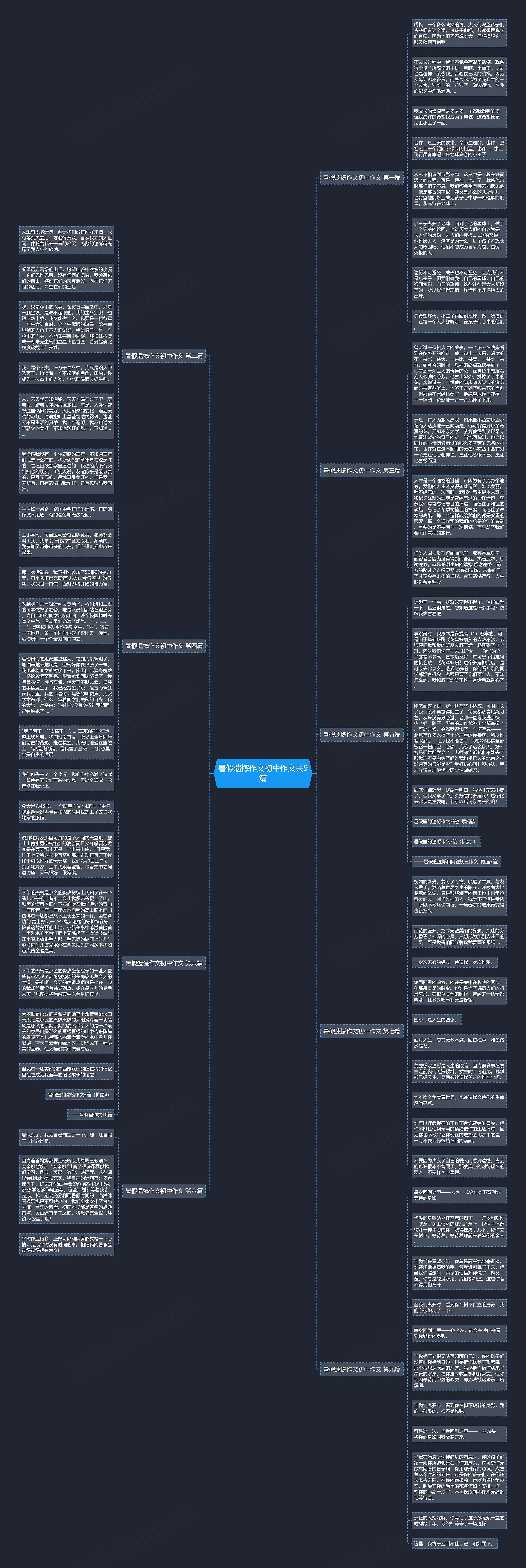 暑假遗憾作文初中作文共9篇思维导图