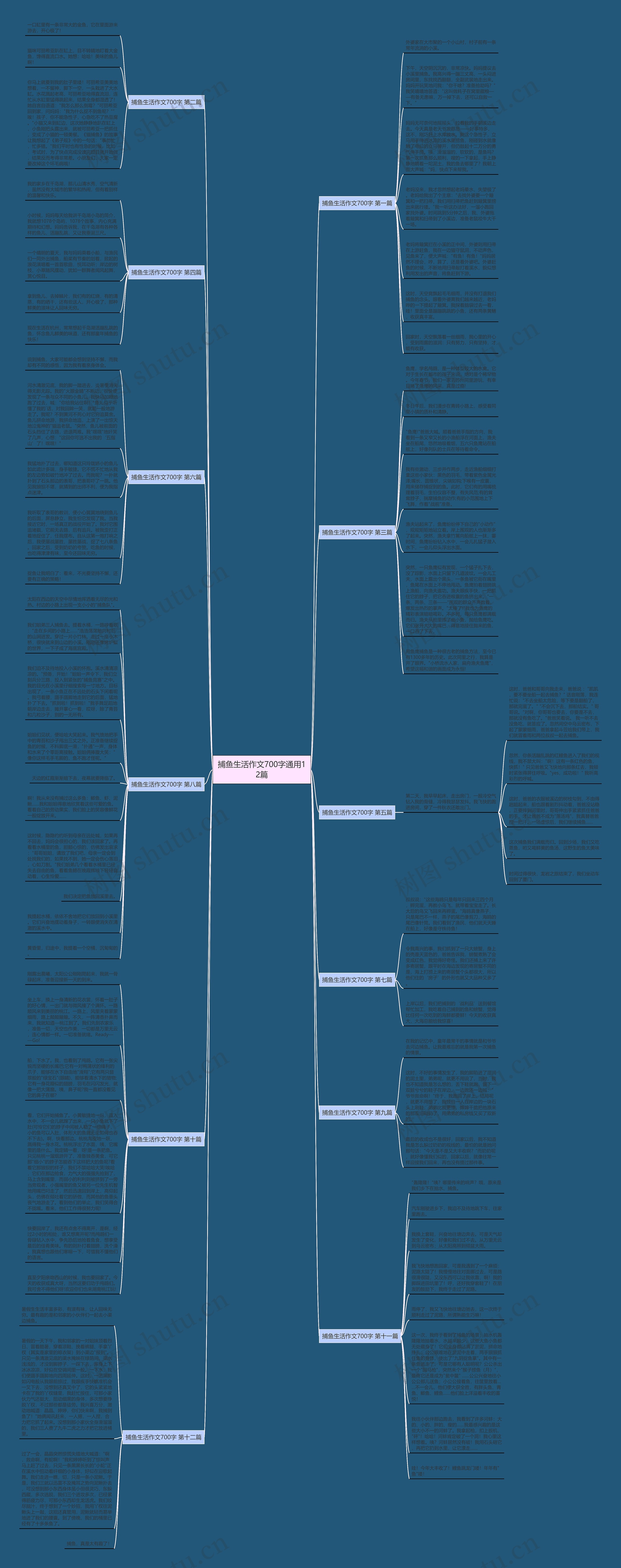 捕鱼生活作文700字通用12篇思维导图高清图 捕鱼生活作文700字通用12篇思维导图