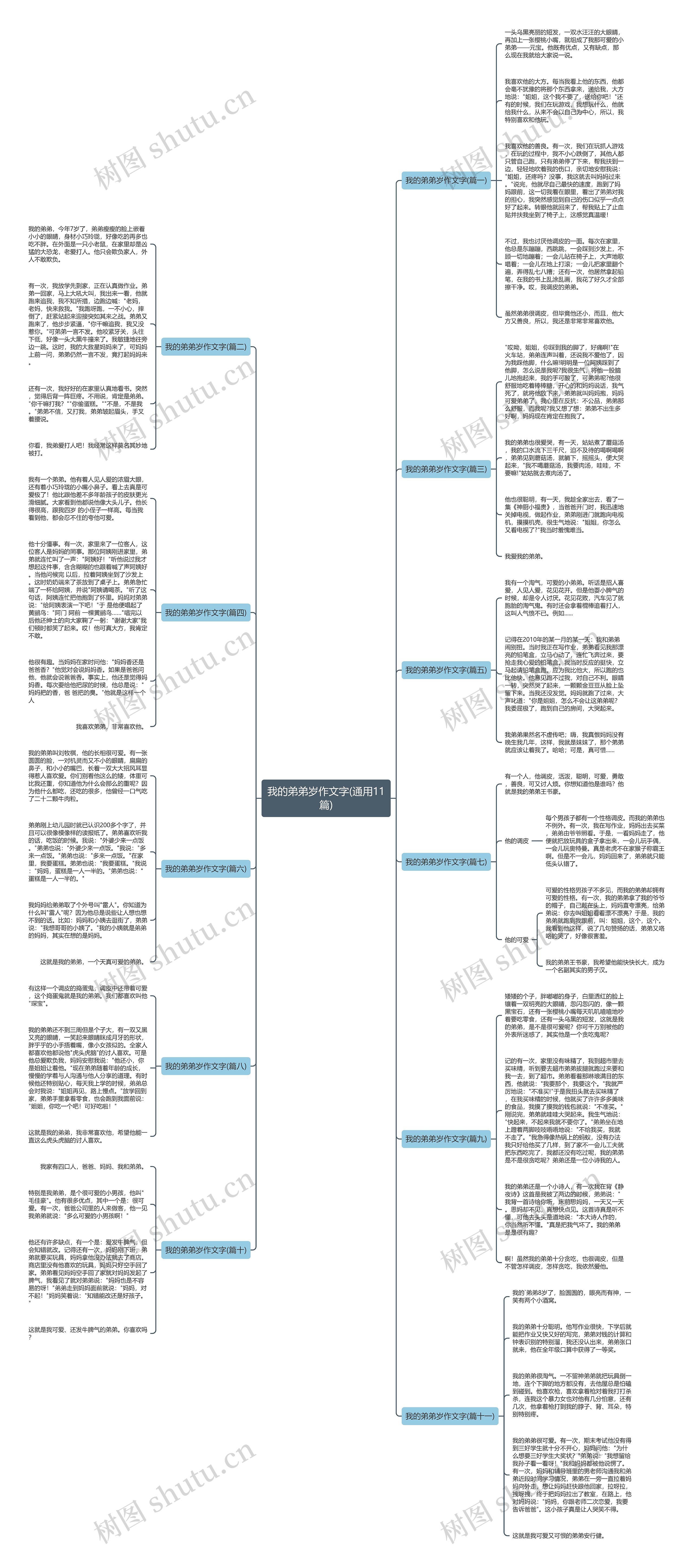 我的弟弟岁作文字(通用11篇)思维导图