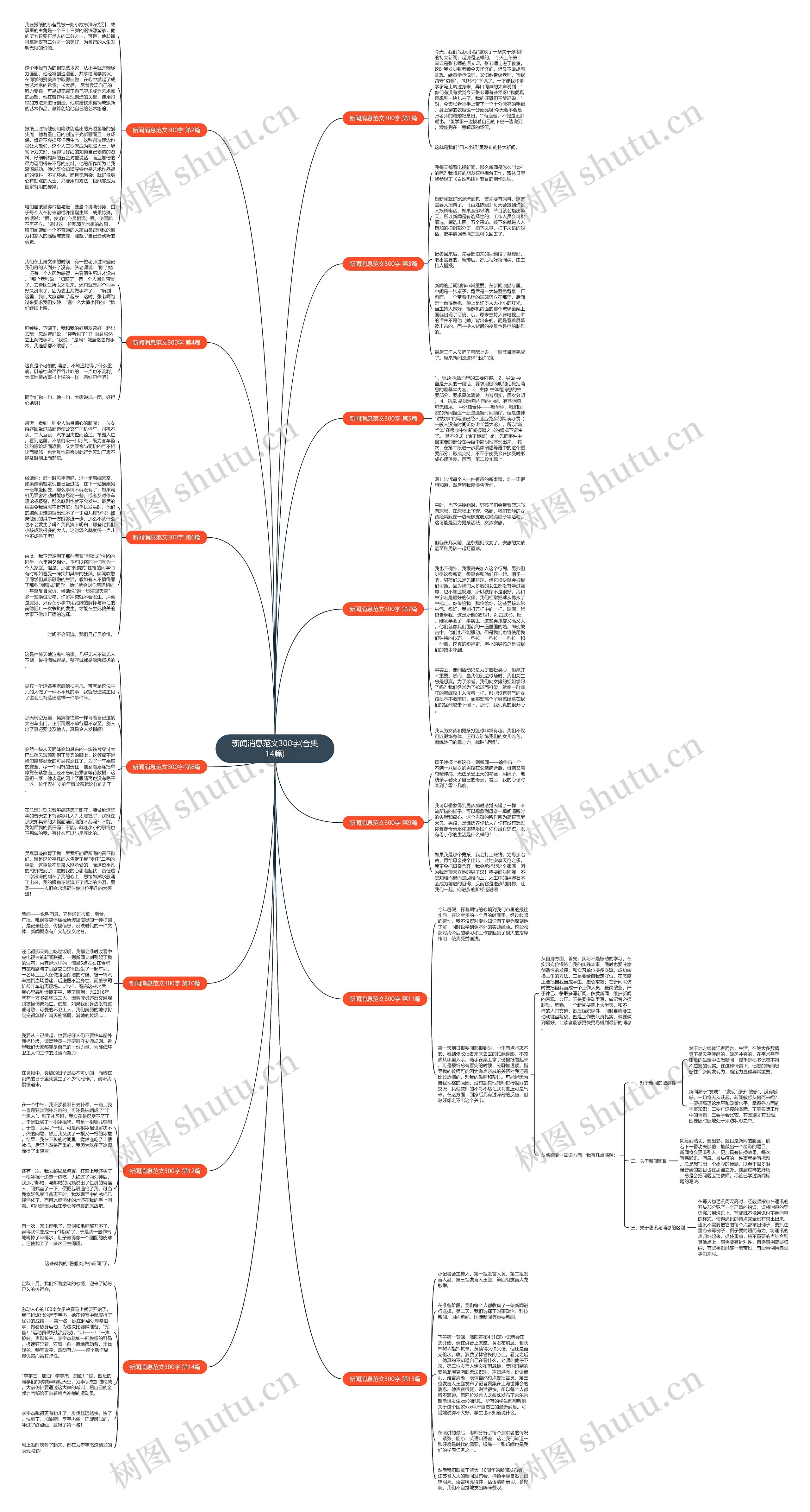 新闻消息范文300字(合集14篇)思维导图