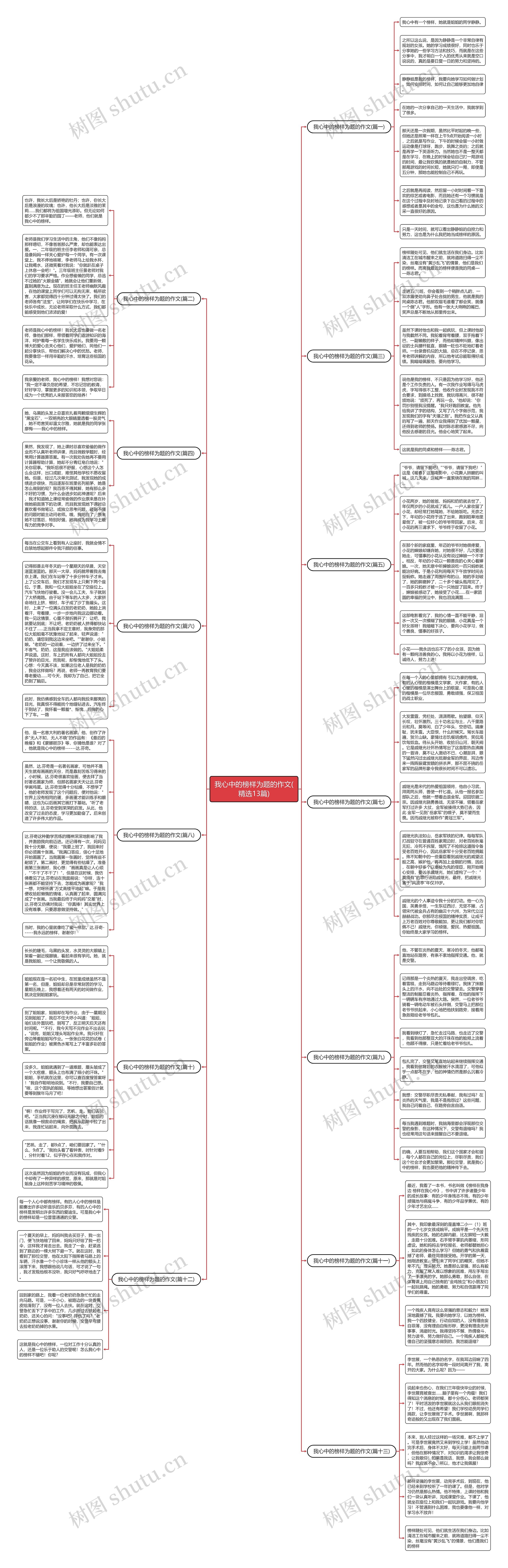 我心中的榜样为题的作文(精选13篇)思维导图