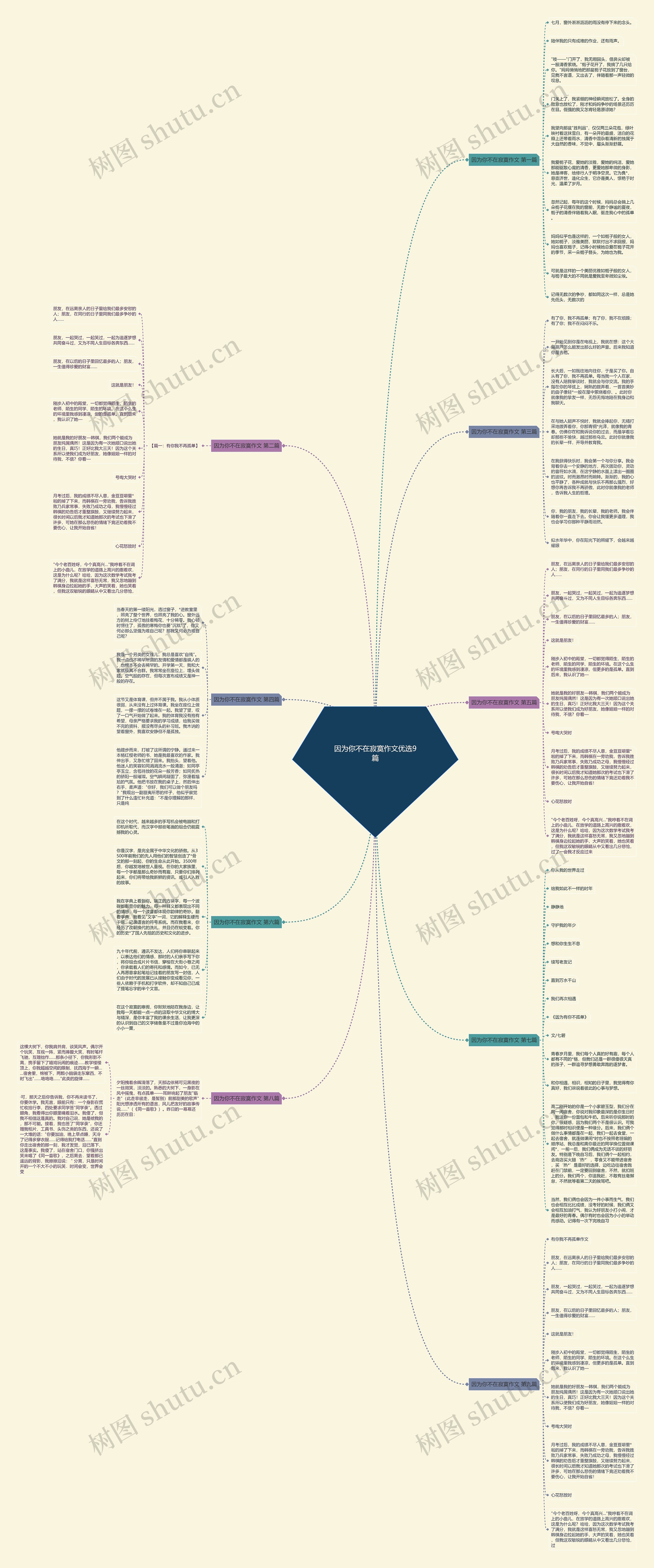 因为你不在寂寞作文优选9篇思维导图