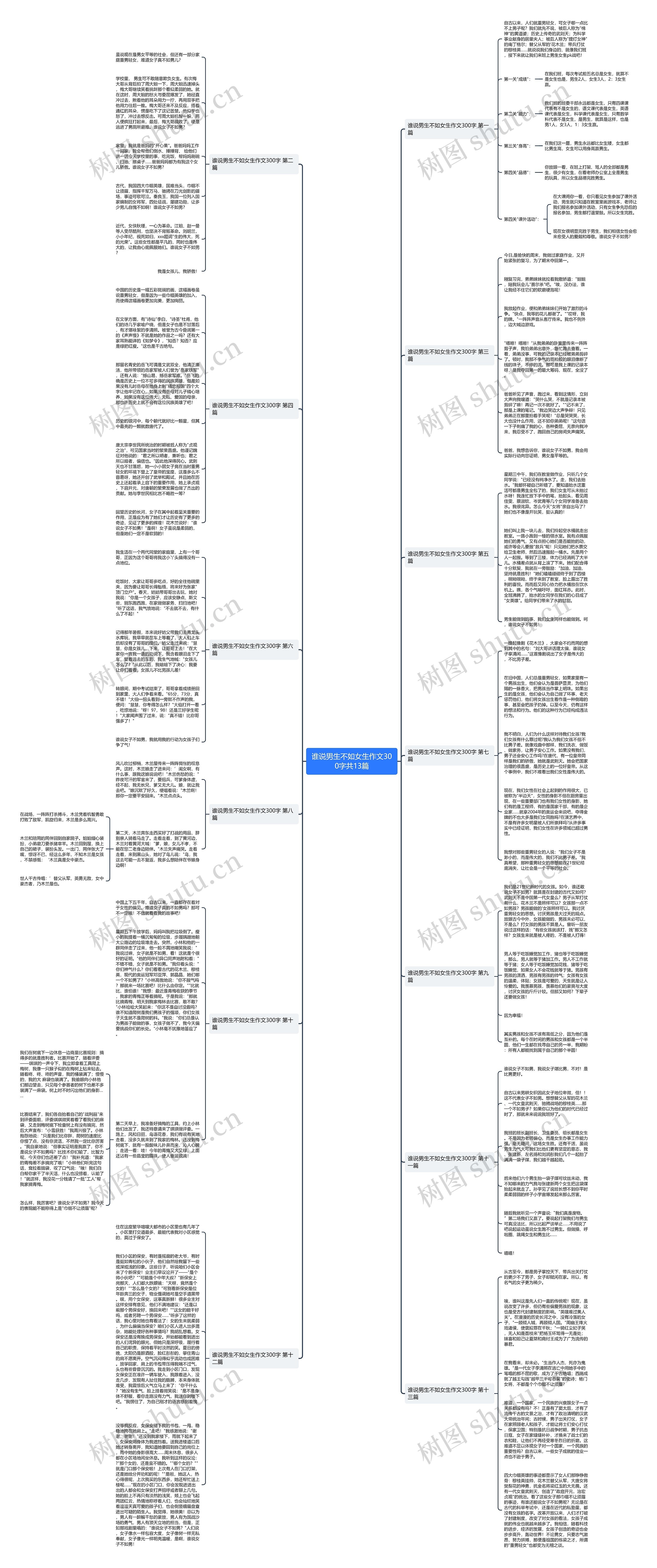 谁说男生不如女生作文300字共13篇思维导图