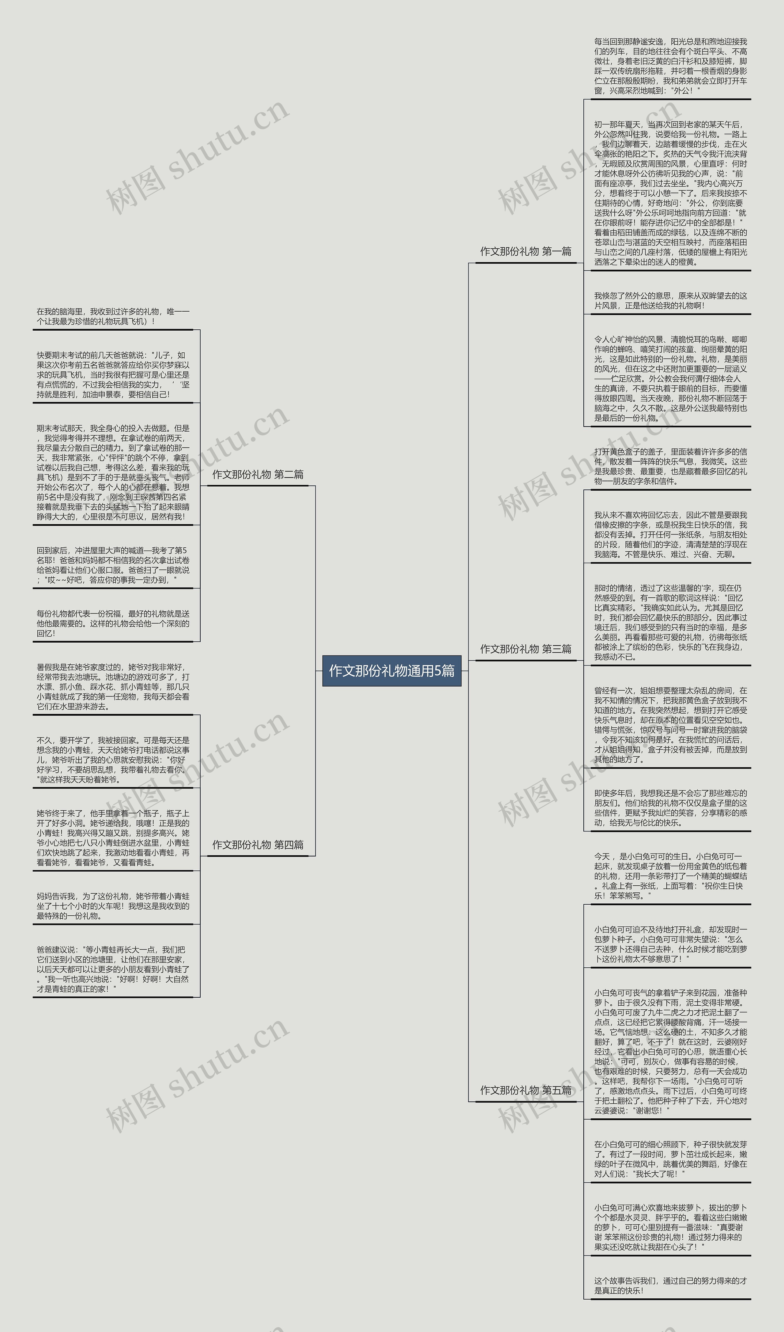 作文那份礼物通用5篇思维导图