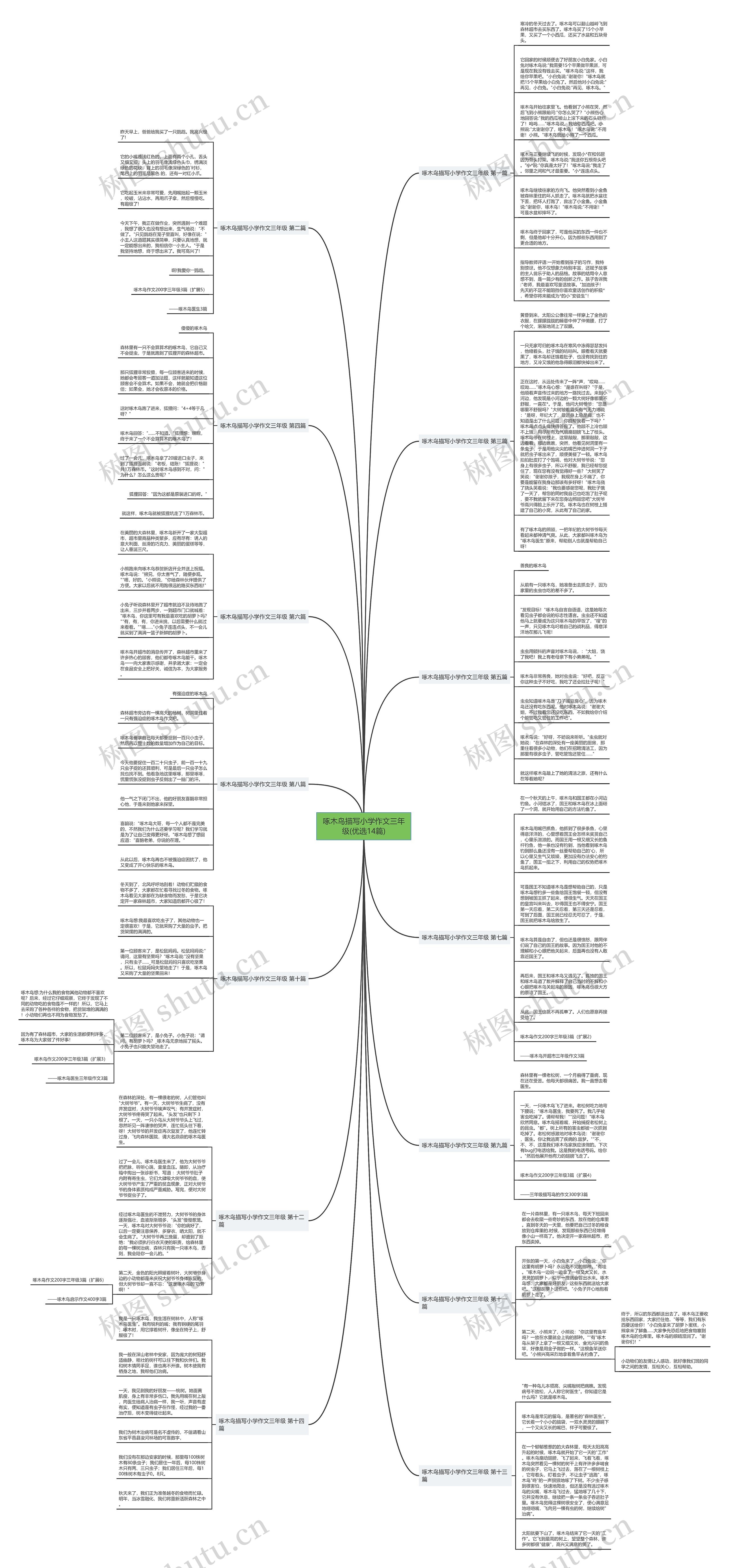 啄木鸟描写小学作文三年级(优选14篇)思维导图