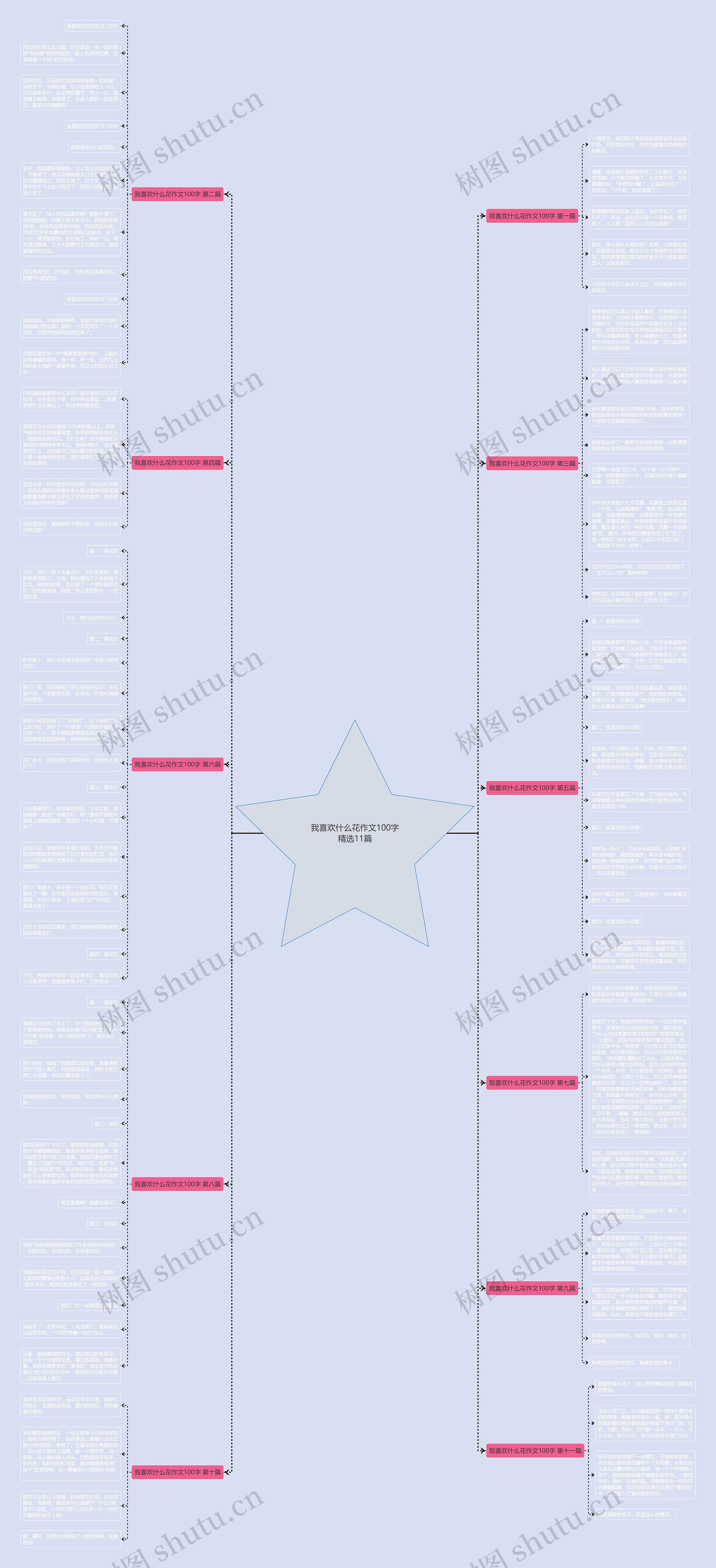 我喜欢什么花作文100字精选11篇思维导图