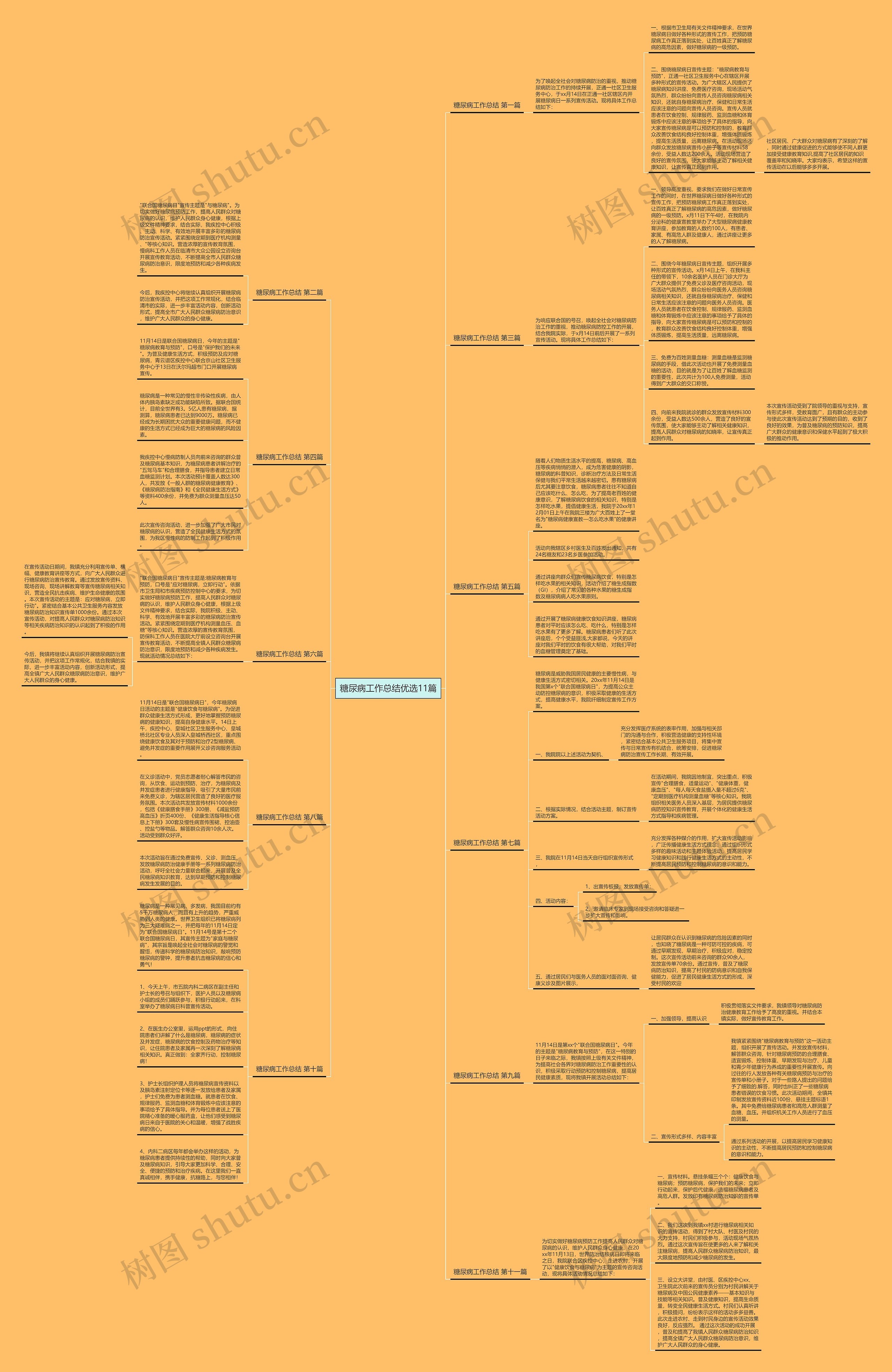 糖尿病工作总结优选11篇思维导图