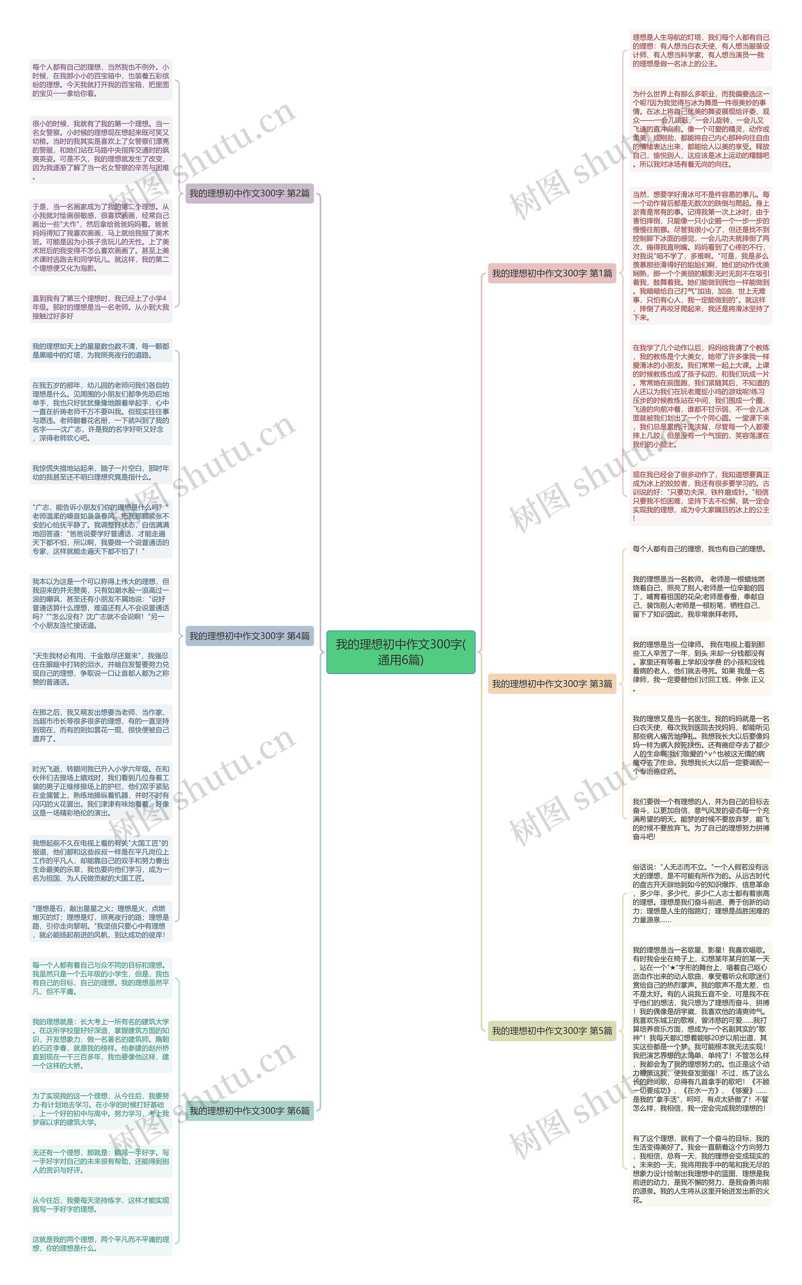 我的理想初中作文300字(通用6篇)思维导图