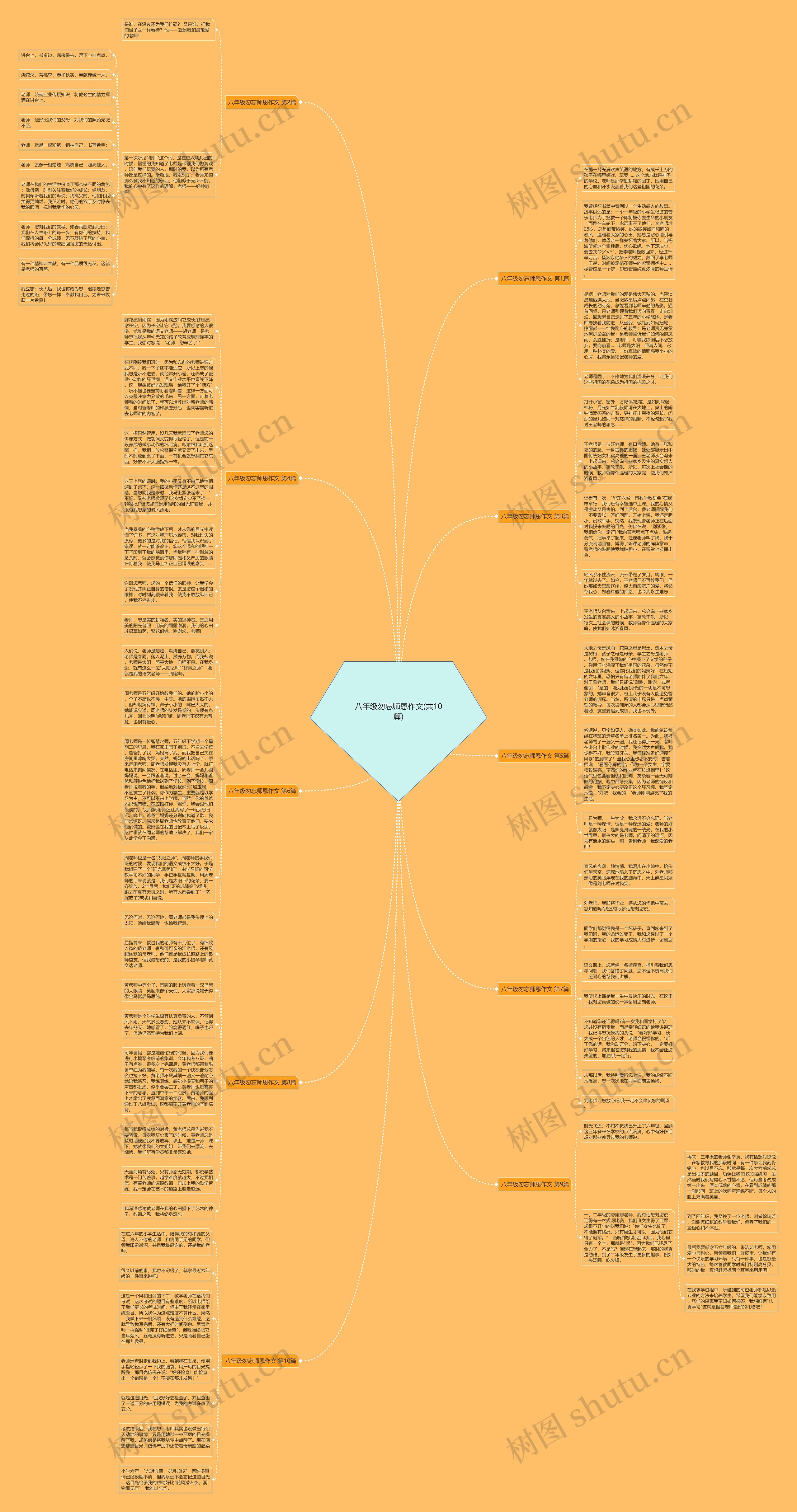 八年级勿忘师恩作文(共10篇)思维导图