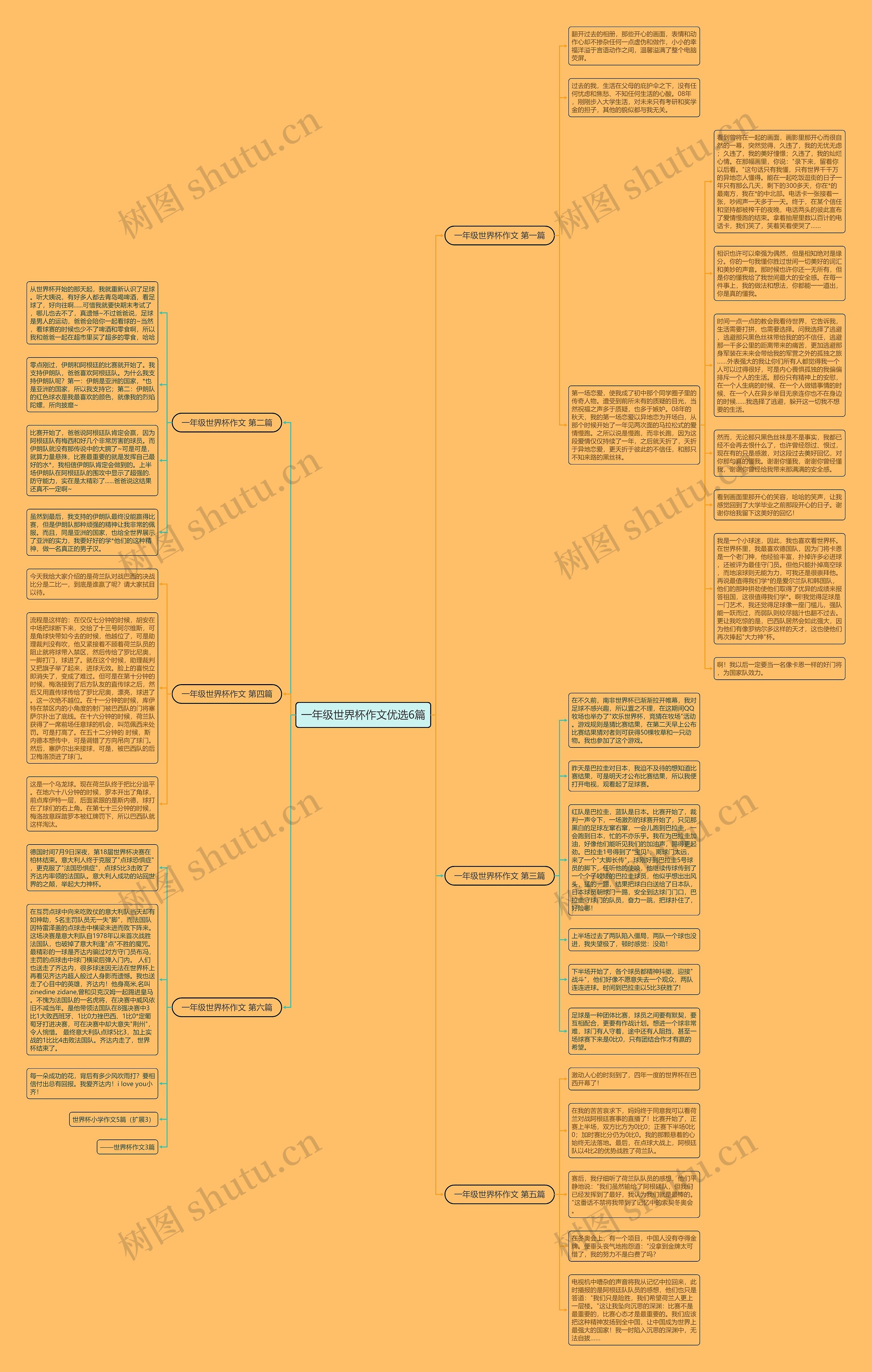 一年级世界杯作文优选6篇思维导图