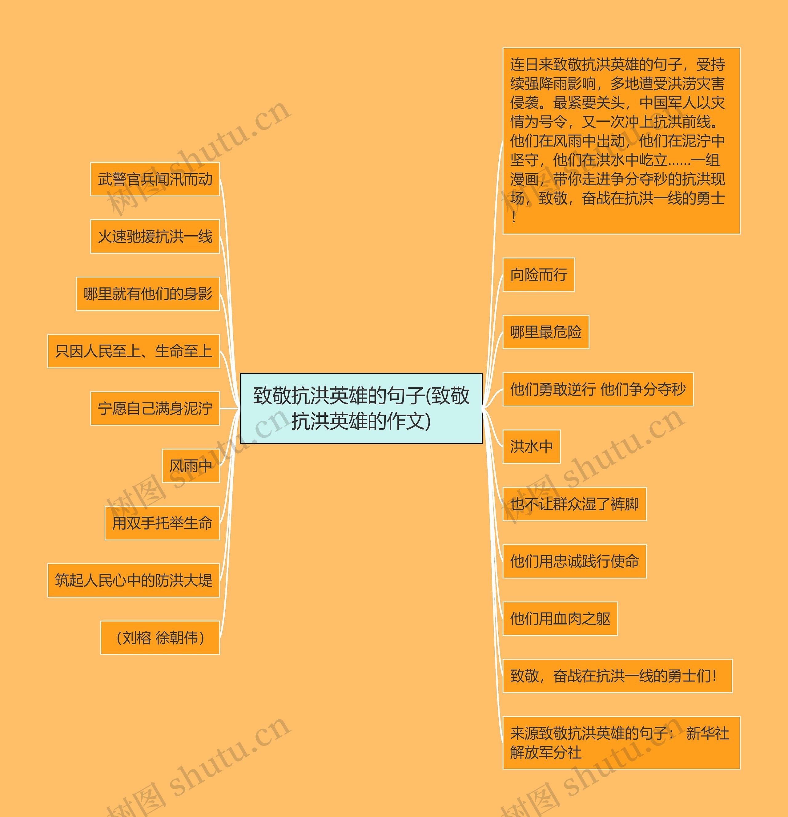 致敬抗洪英雄的句子(致敬抗洪英雄的作文)思维导图