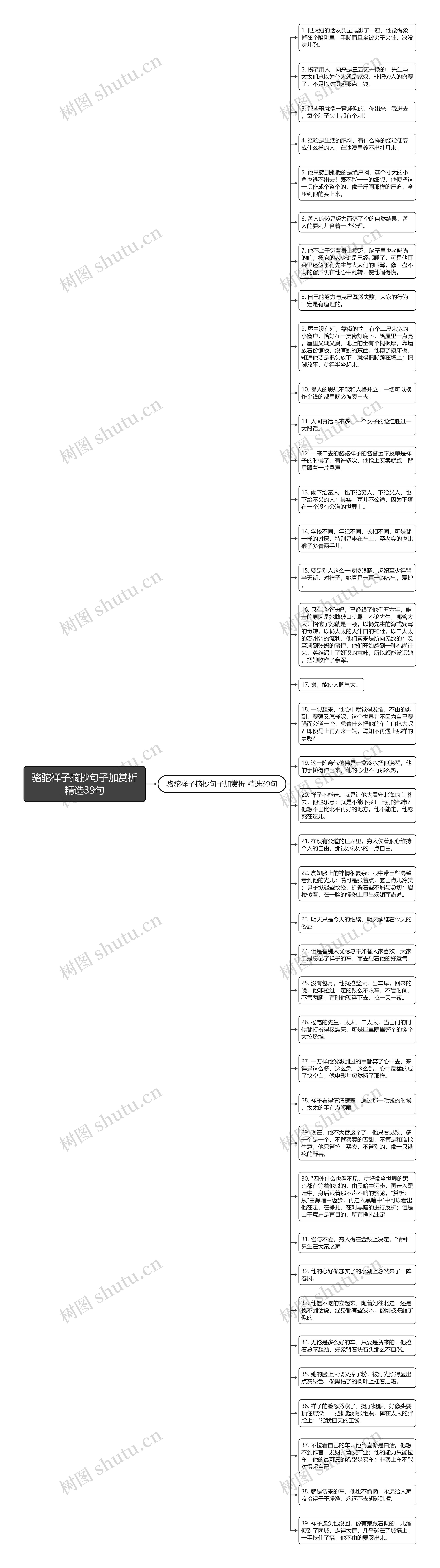 骆驼祥子摘抄句子加赏析精选39句思维导图