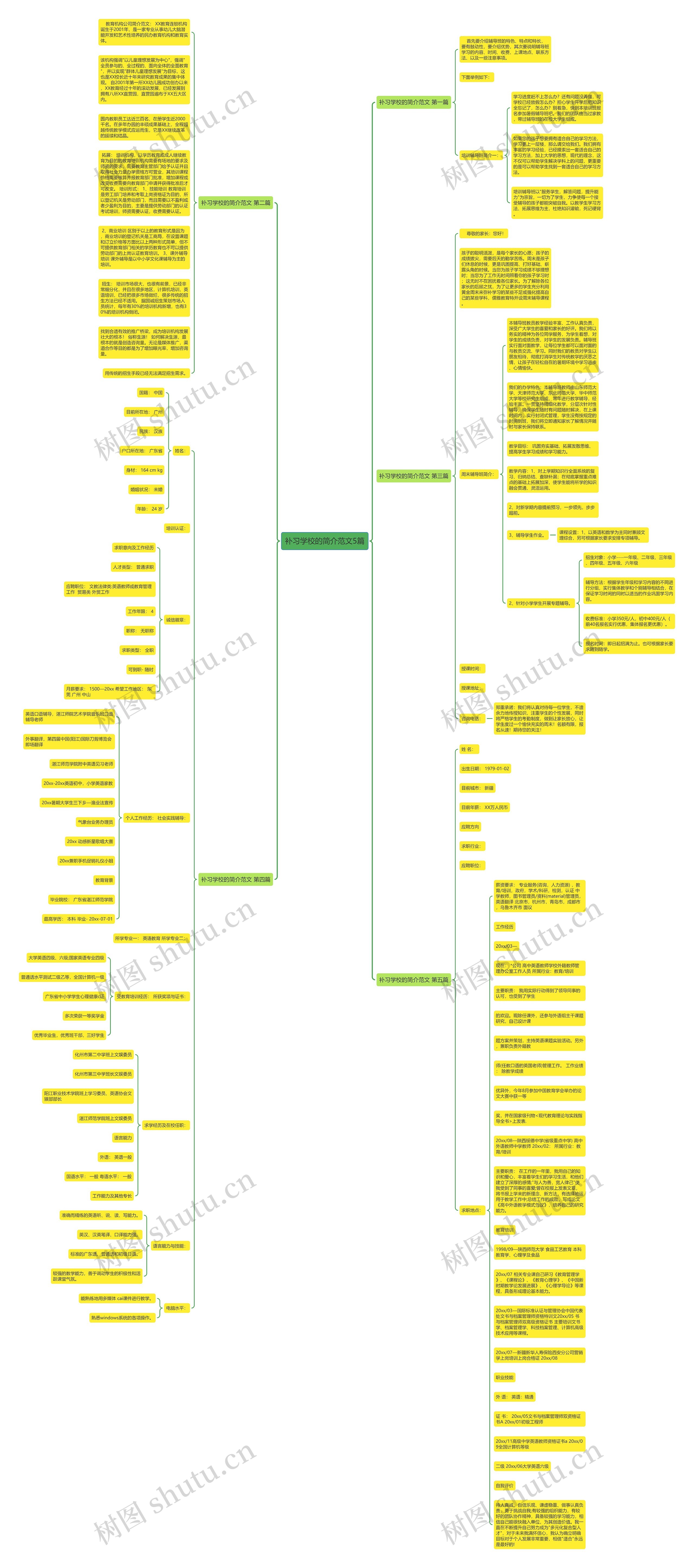 补习学校的简介范文5篇思维导图