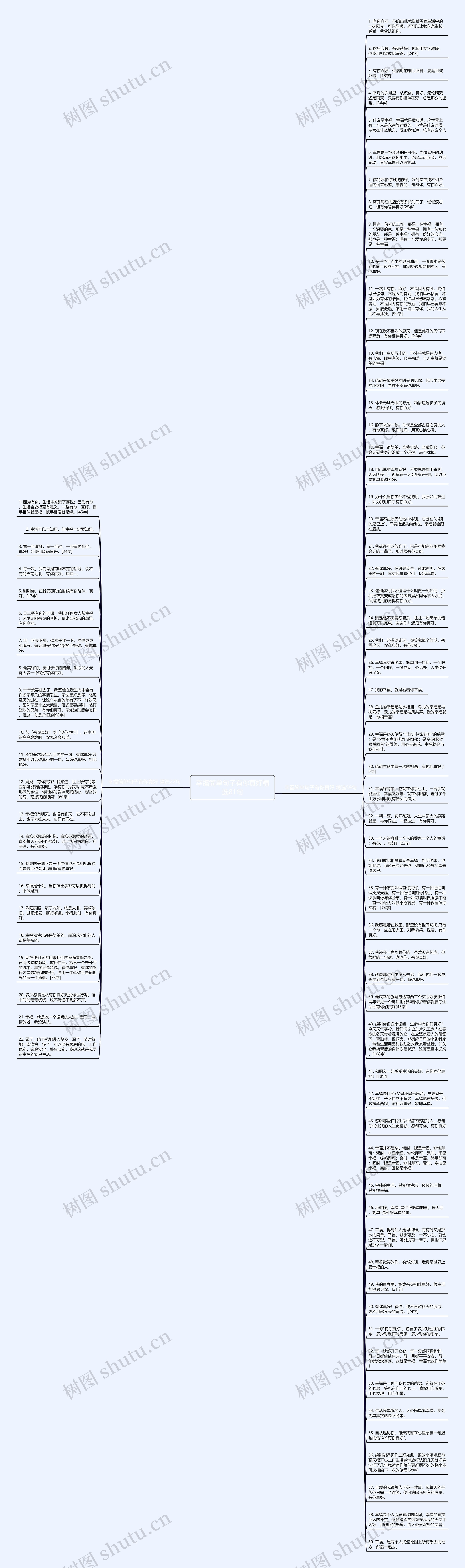 幸福简单句子有你真好精选81句思维导图