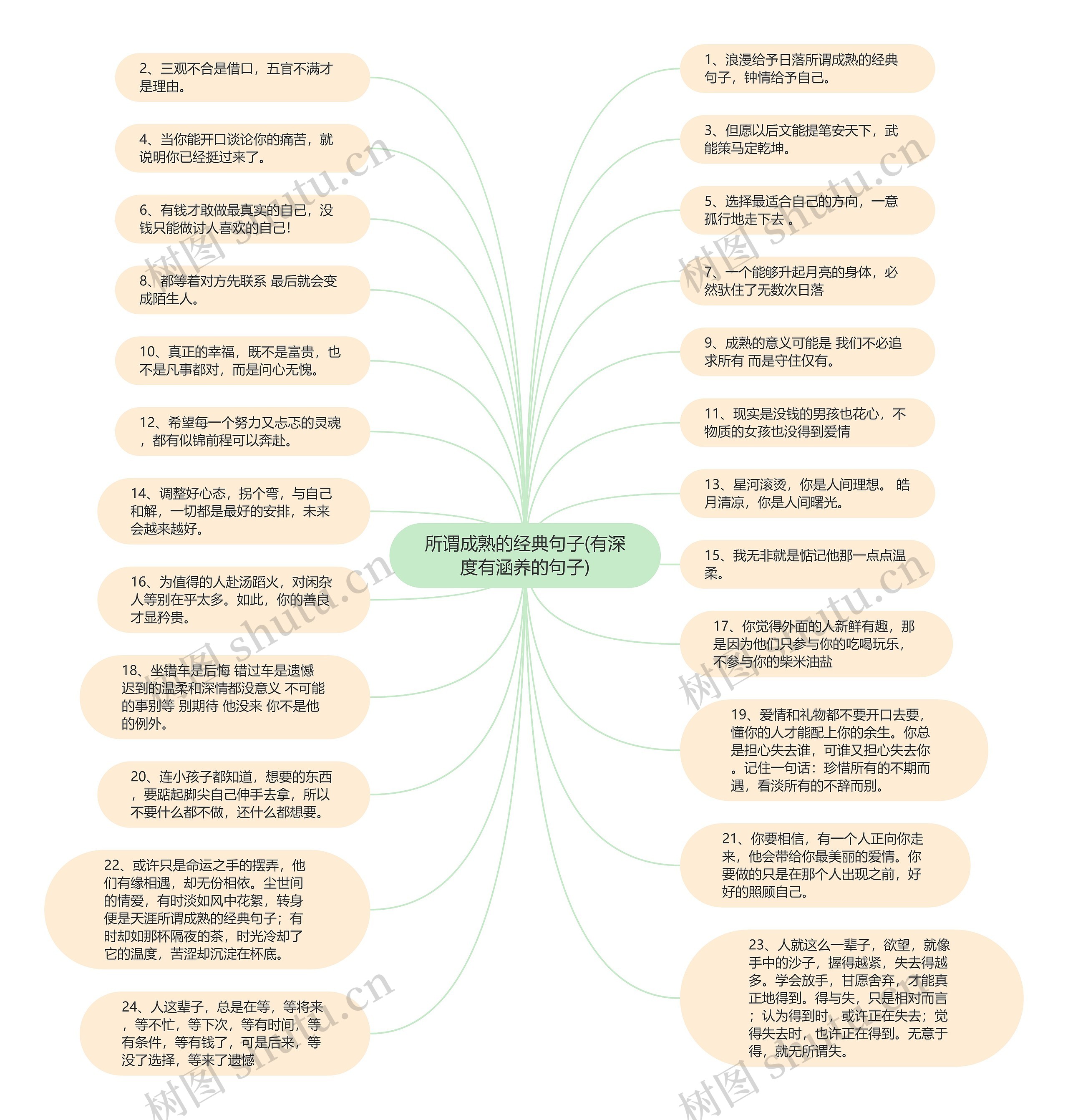 所谓成熟的经典句子(有深度有涵养的句子)思维导图