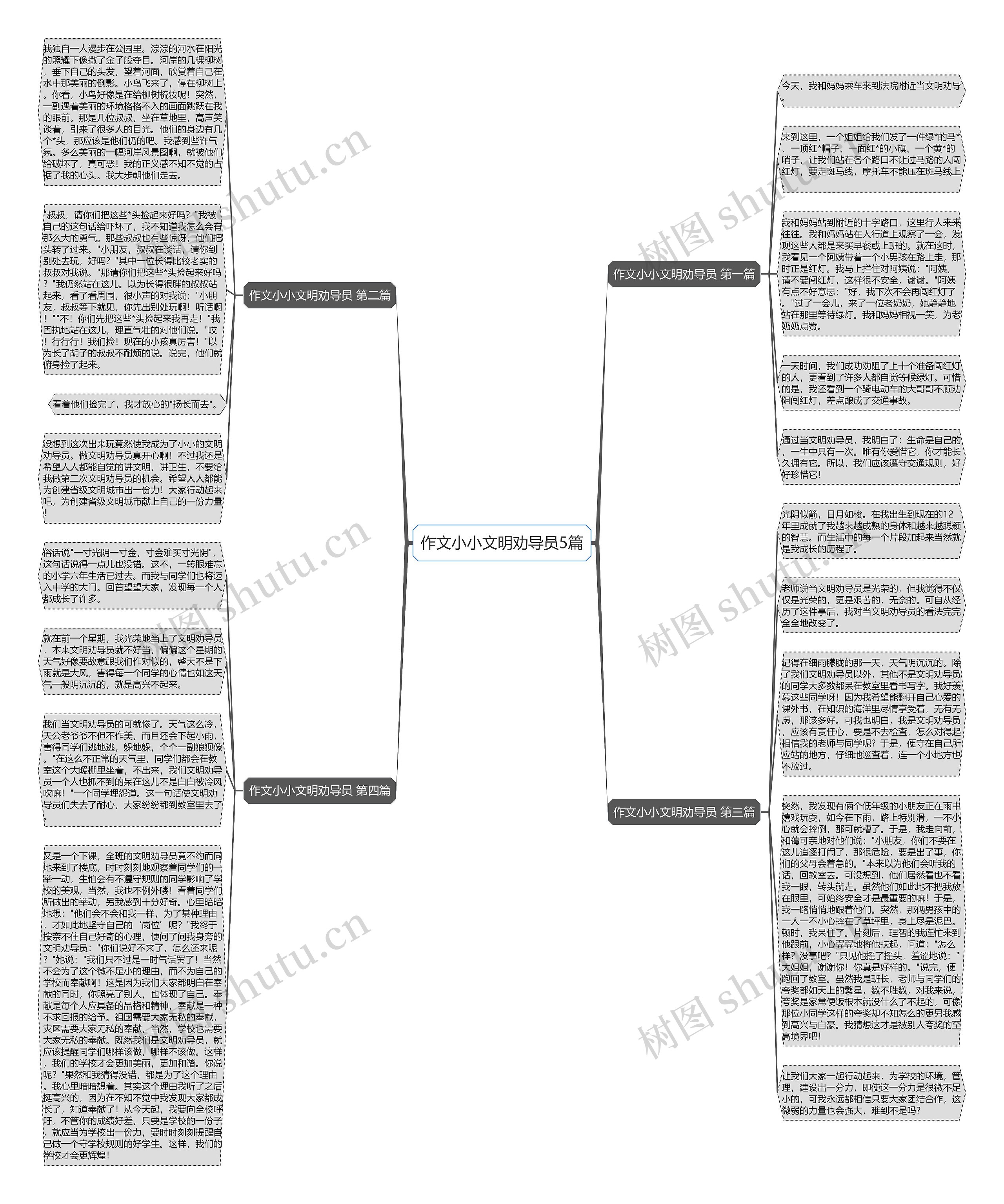作文小小文明劝导员5篇思维导图