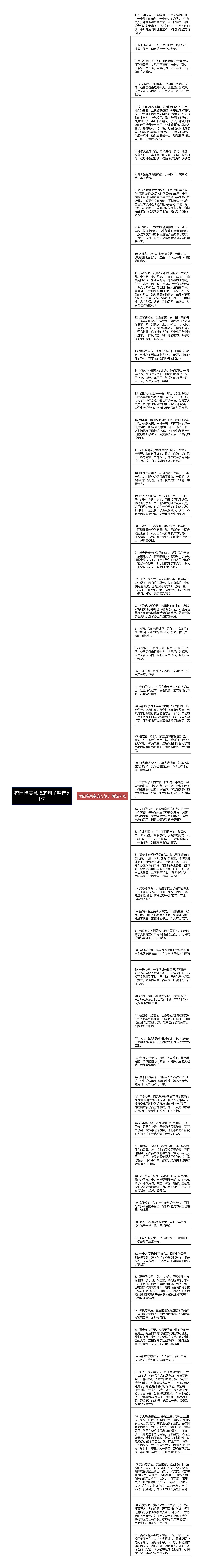 校园唯美意境的句子精选61句思维导图