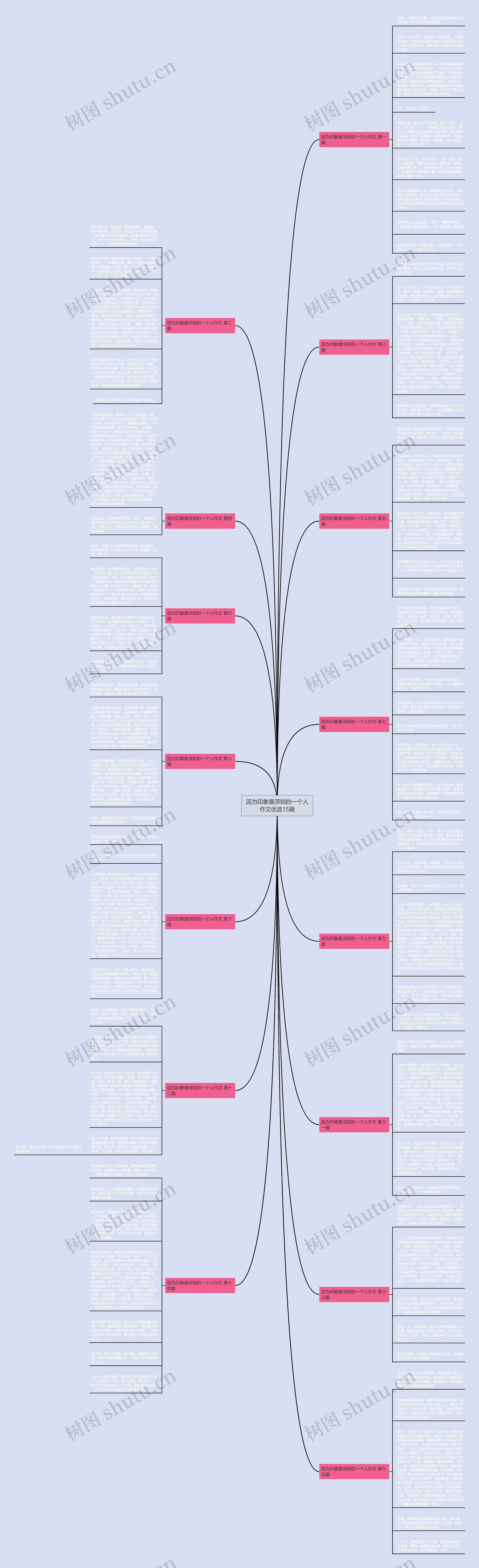 因为印象最深刻的一个人作文优选15篇思维导图