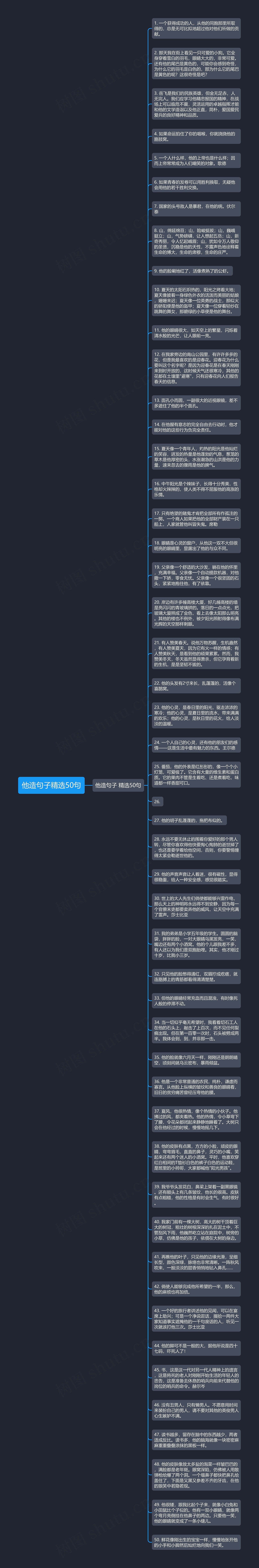 他造句子精选50句思维导图