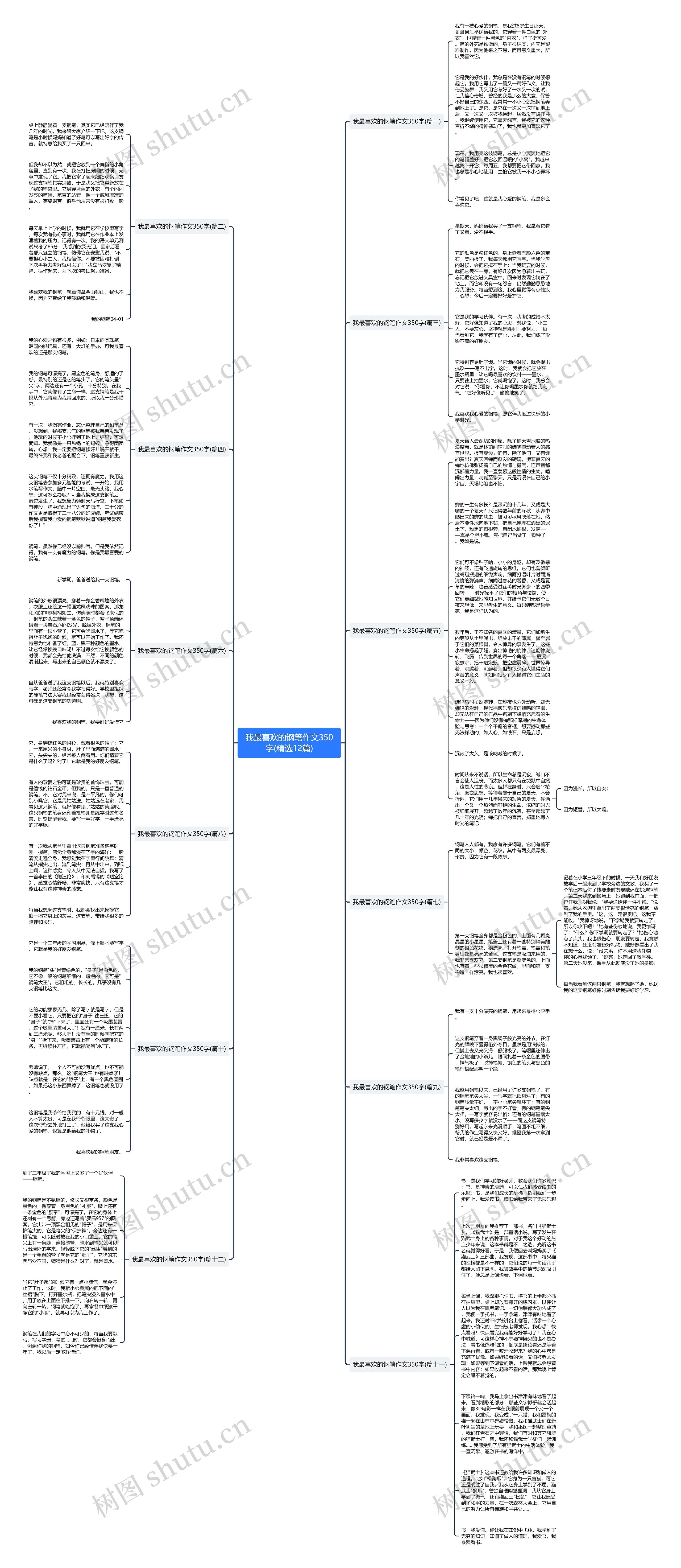 我最喜欢的钢笔作文350字(精选12篇)思维导图