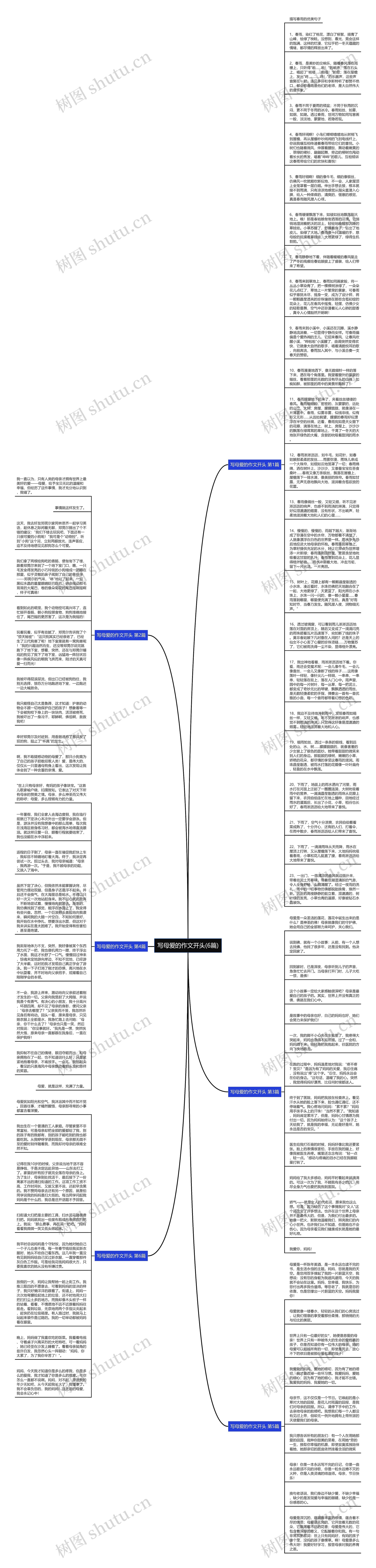 写母爱的作文开头(6篇)思维导图