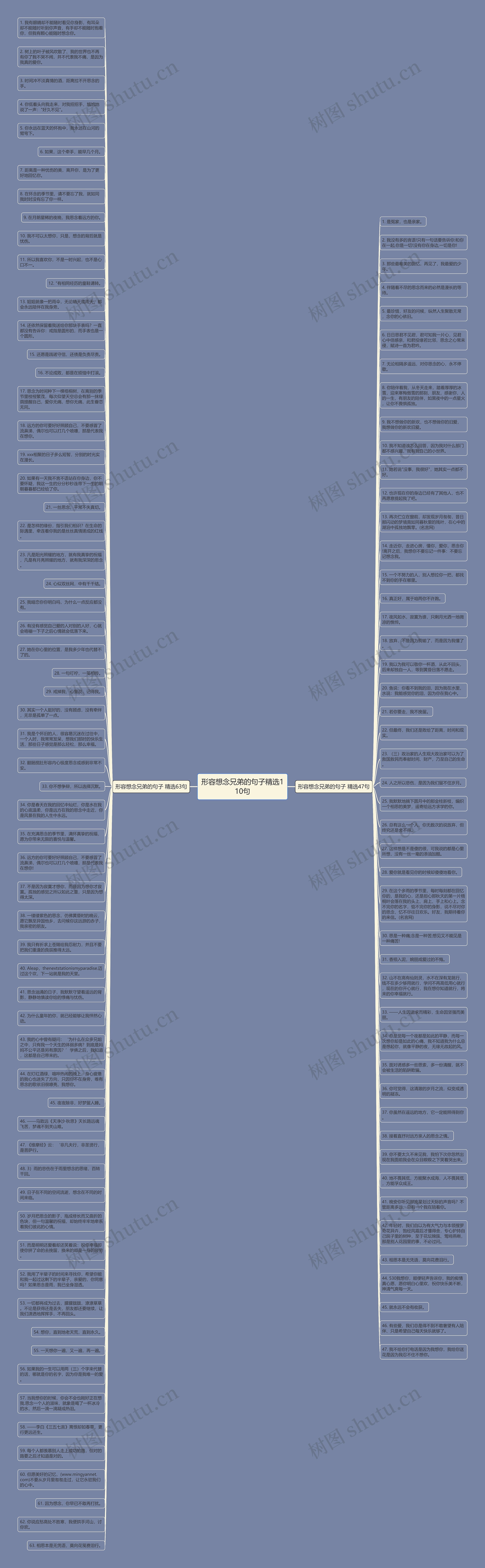 形容想念兄弟的句子精选110句思维导图