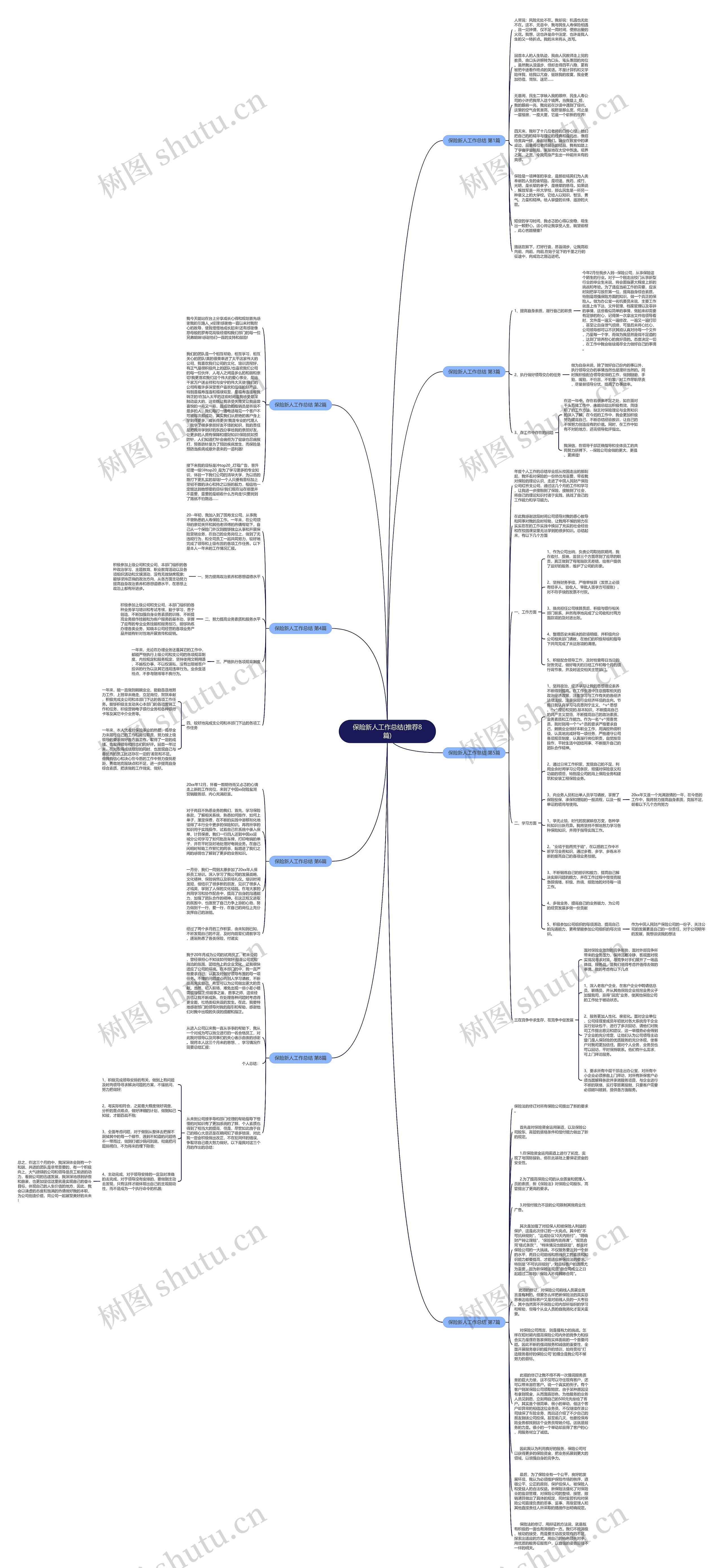 保险新人工作总结(推荐8篇)思维导图