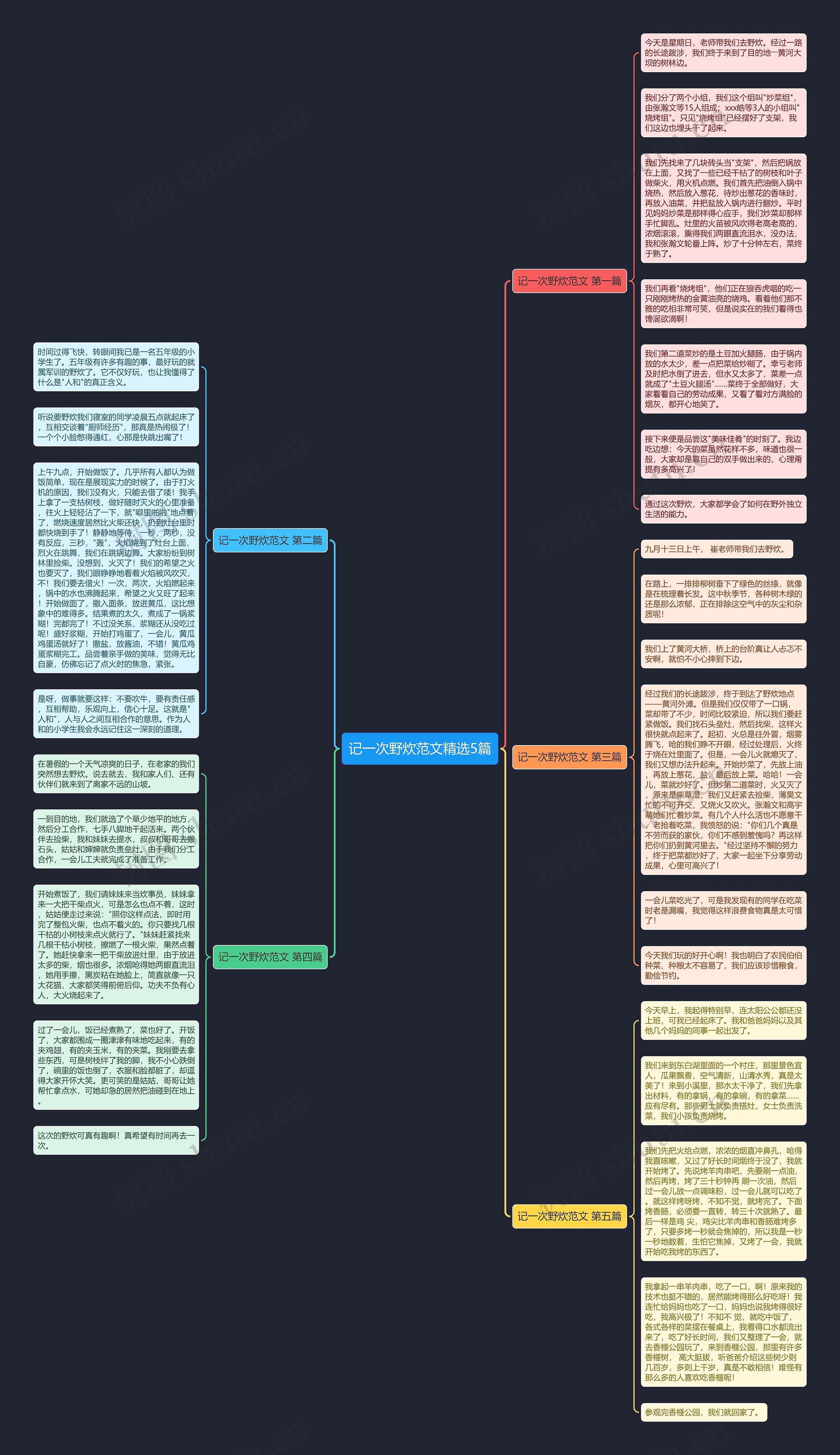 记一次野炊范文精选5篇思维导图