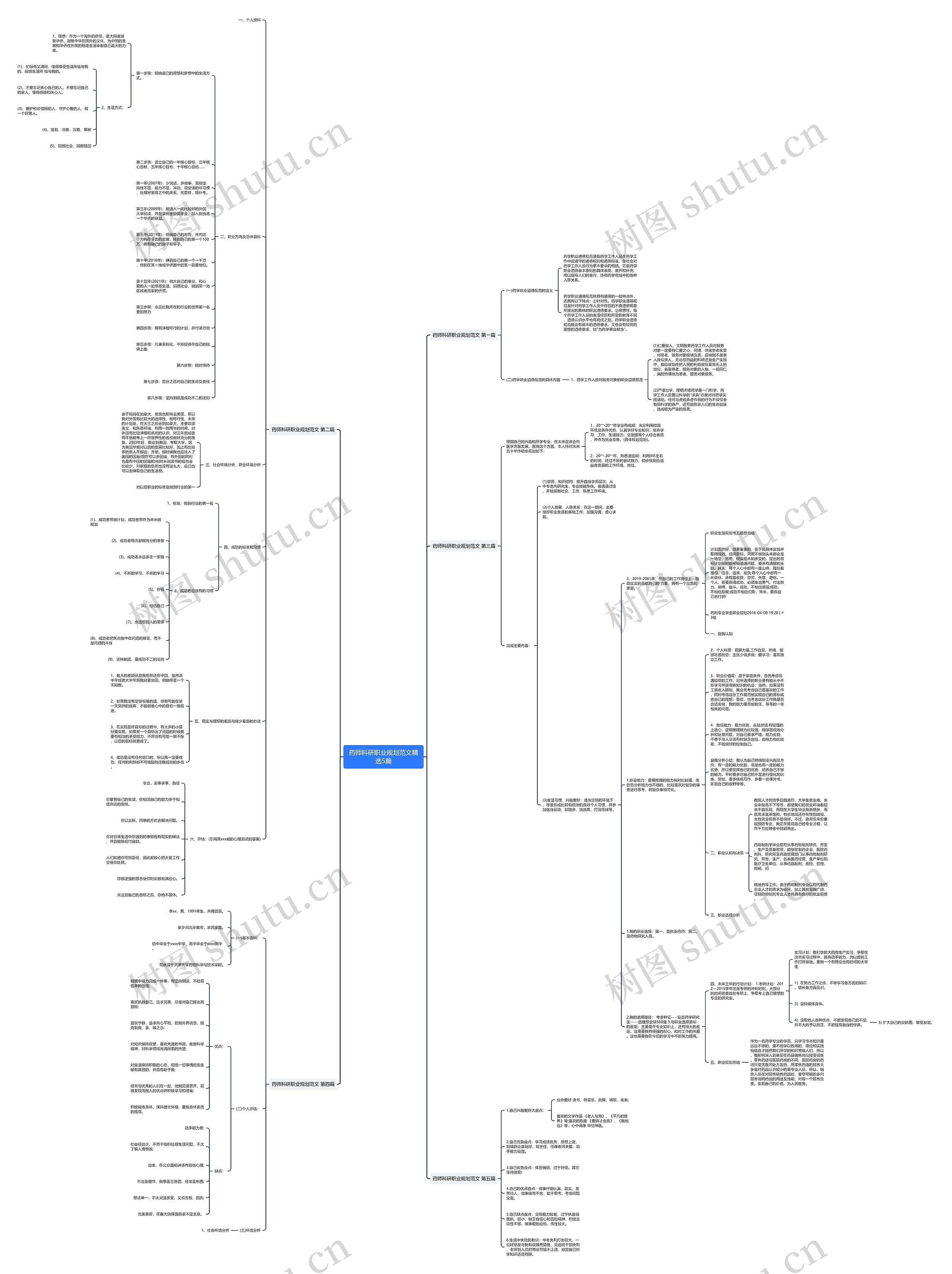 药师科研职业规划范文精选5篇思维导图