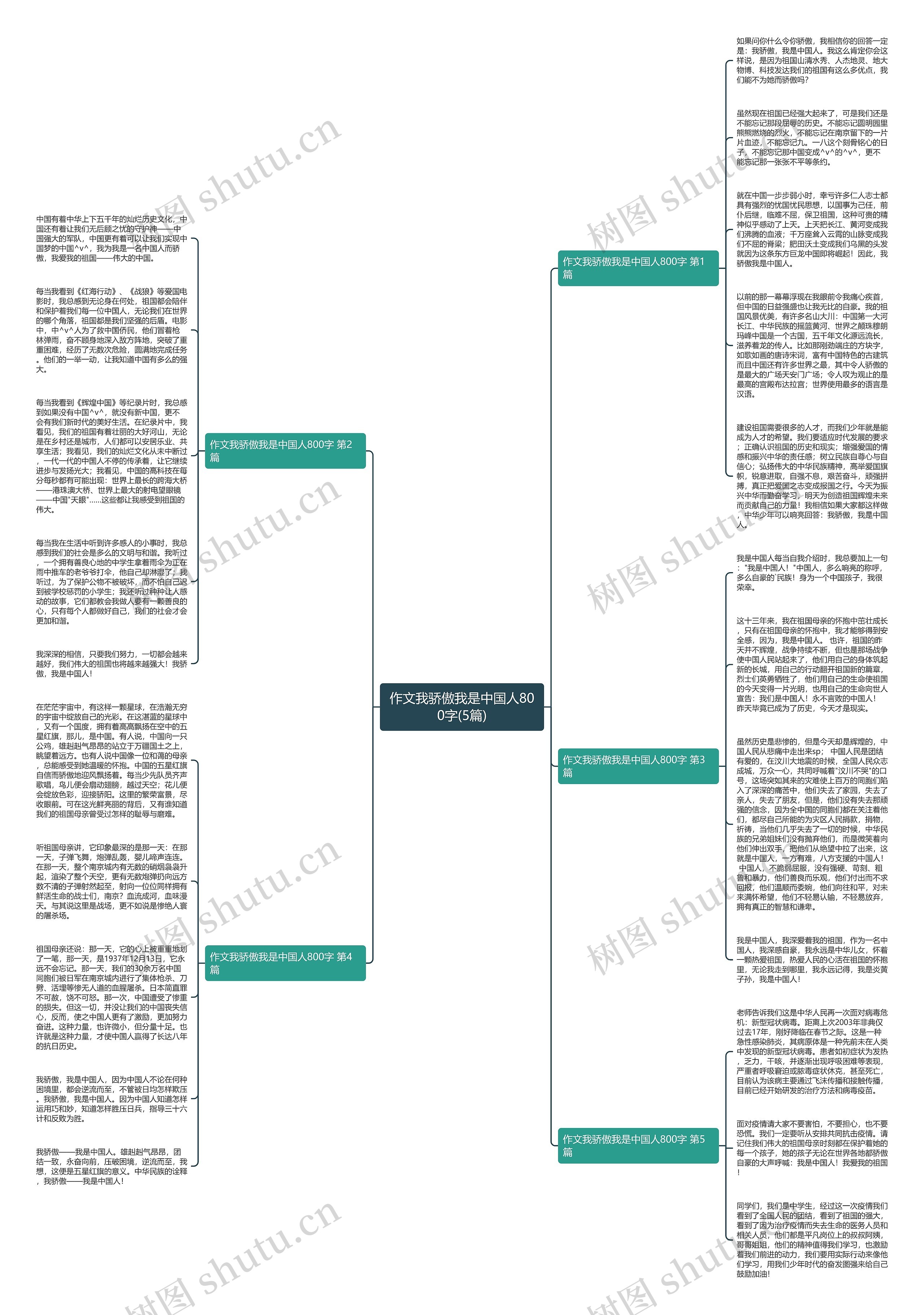 作文我骄傲我是中国人800字(5篇)思维导图