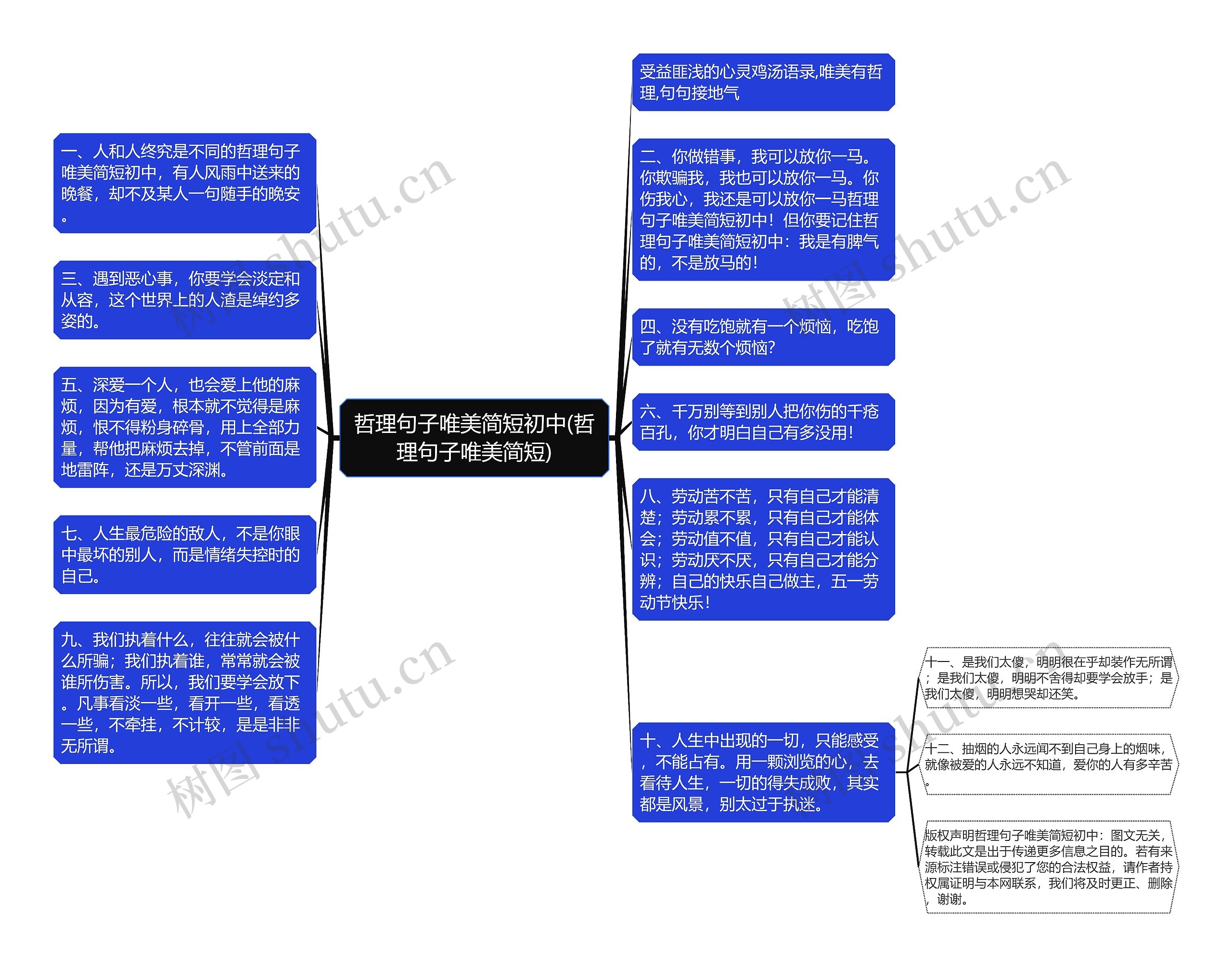 哲理句子唯美简短初中(哲理句子唯美简短)思维导图