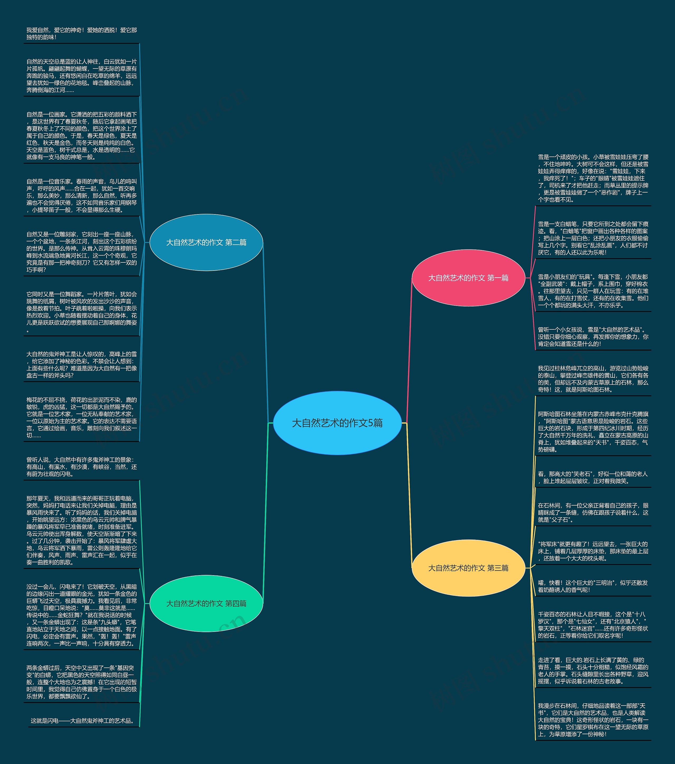 大自然艺术的作文5篇思维导图
