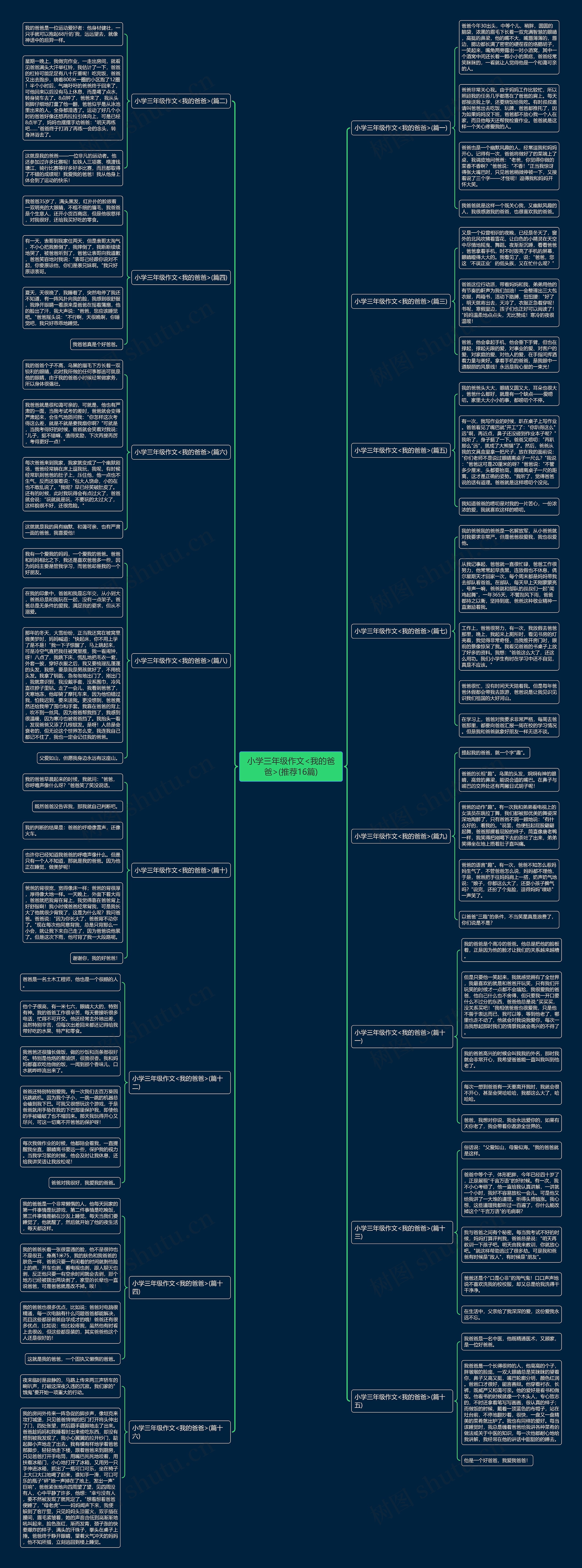 小学三年级作文<我的爸爸>(推荐16篇)思维导图