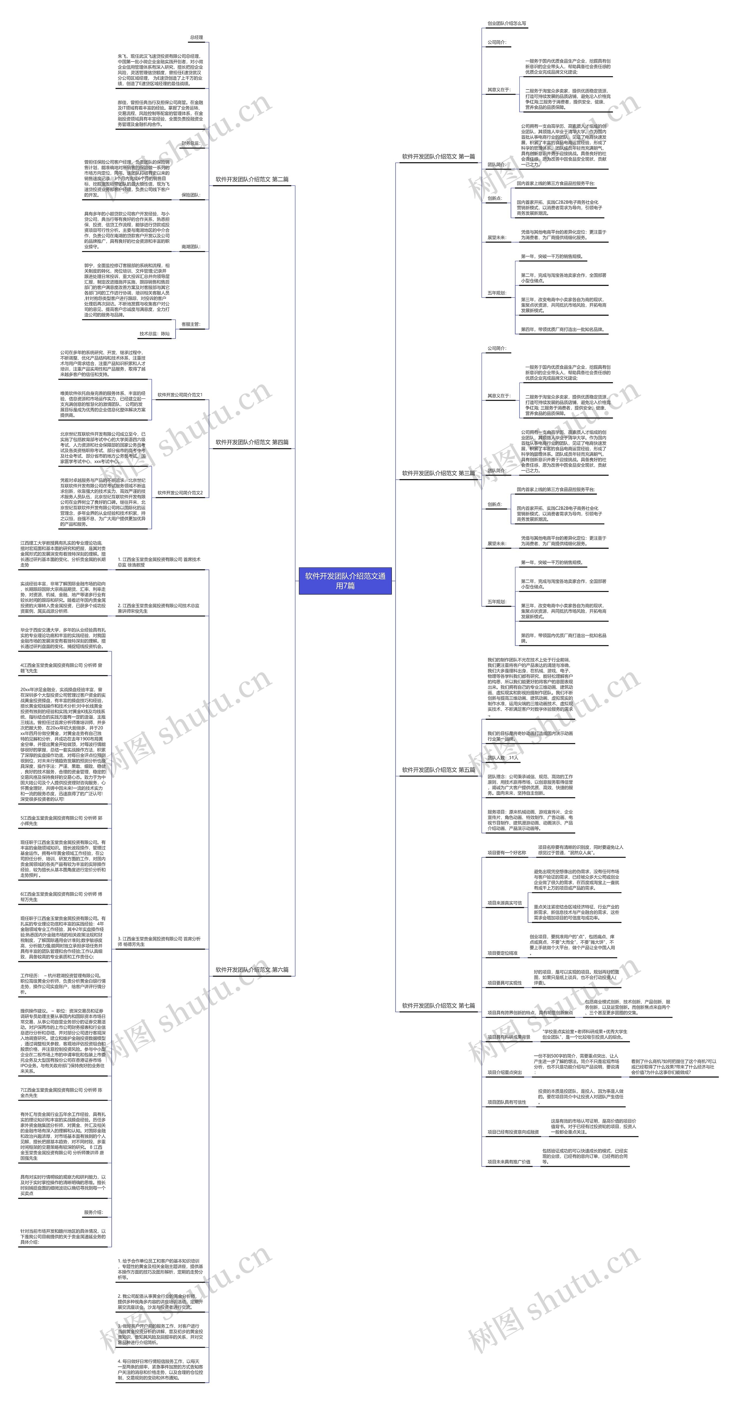 软件开发团队介绍范文通用7篇思维导图